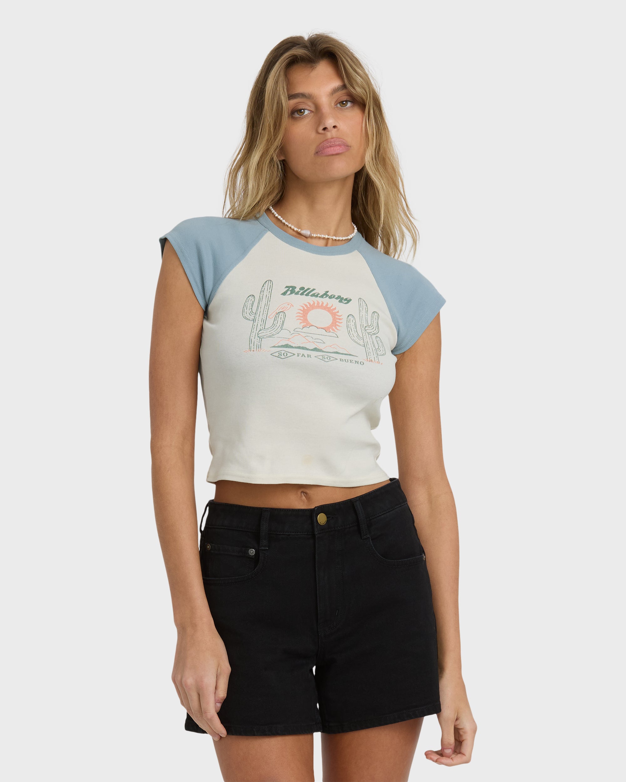 Forever Had Short Sleeve Raglan Tee - Mineral Blue - Image 2