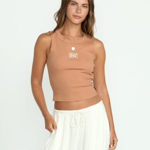 Fun Times Knit Tank - Rose Brown