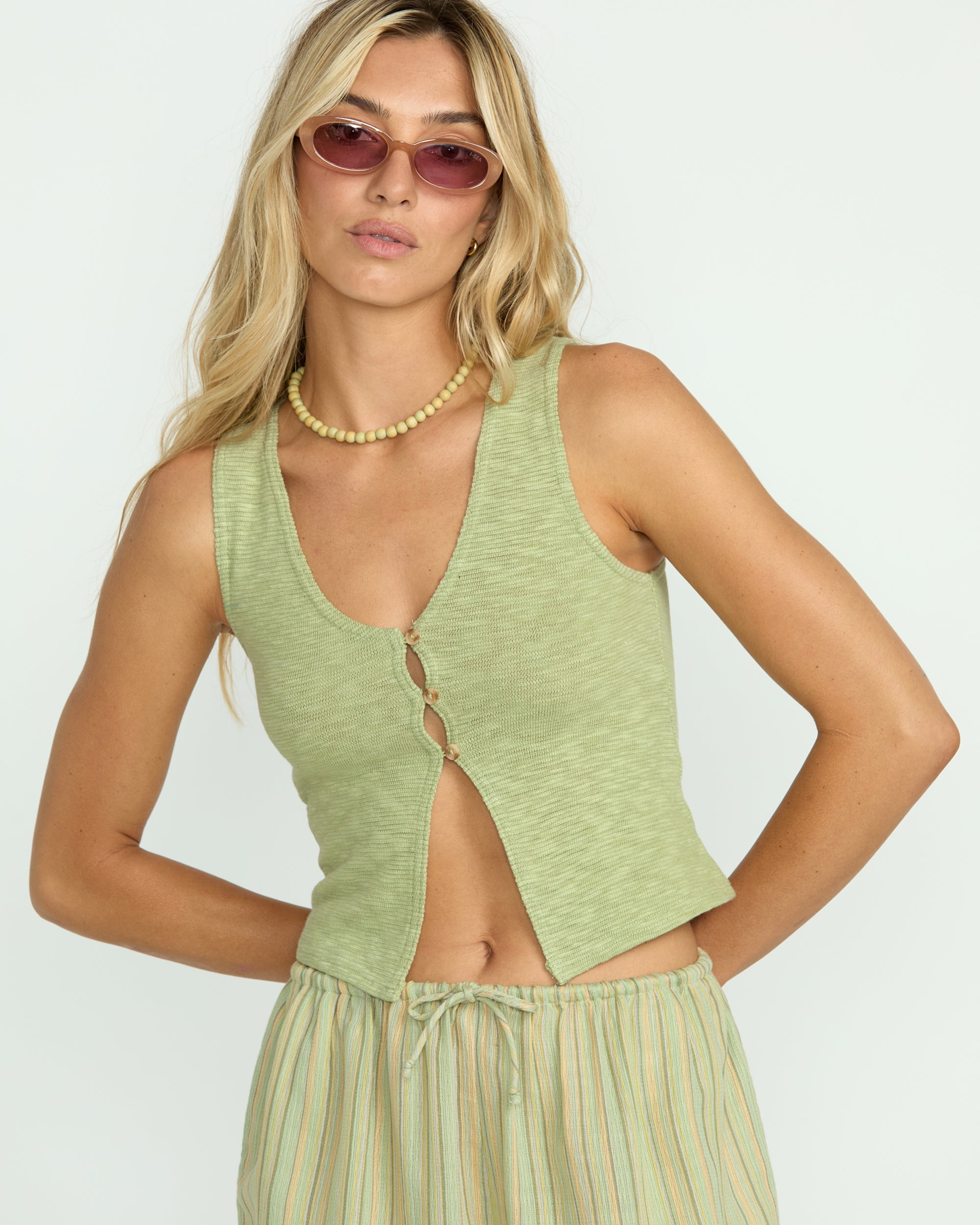 Bren Knit Vest - Pistachio - Image 2