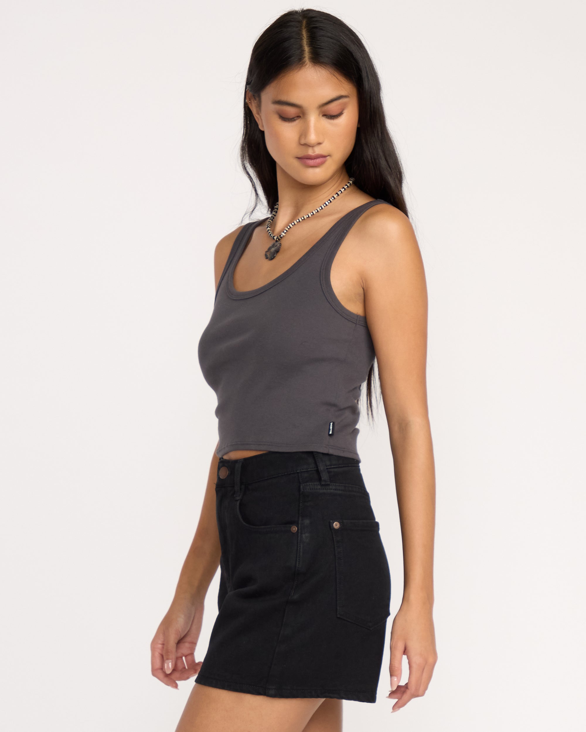 Goddess Knit Tank - Black Sands - Image 4