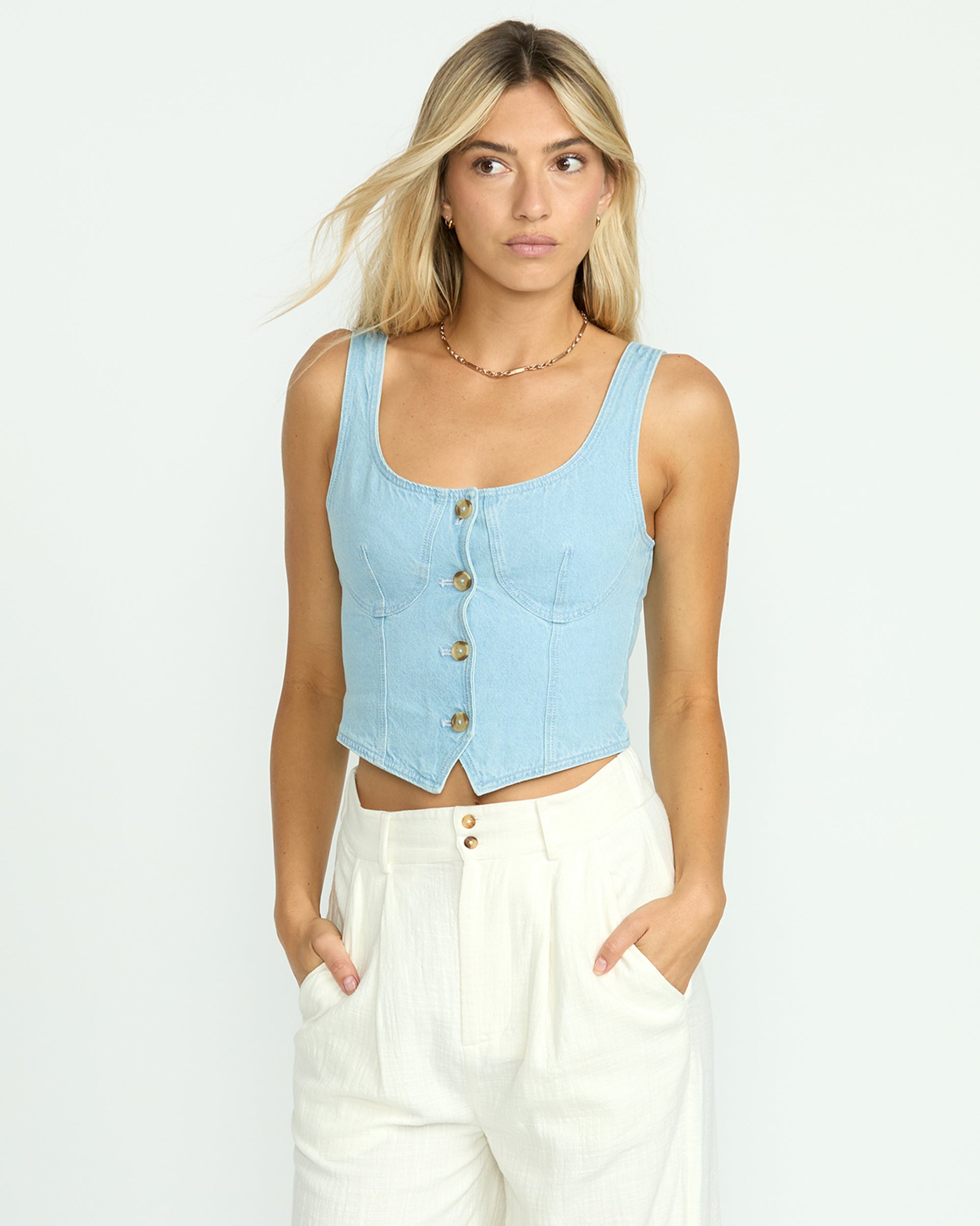 Sunwashed Sleeveless Top - Salt Blue - Image 2