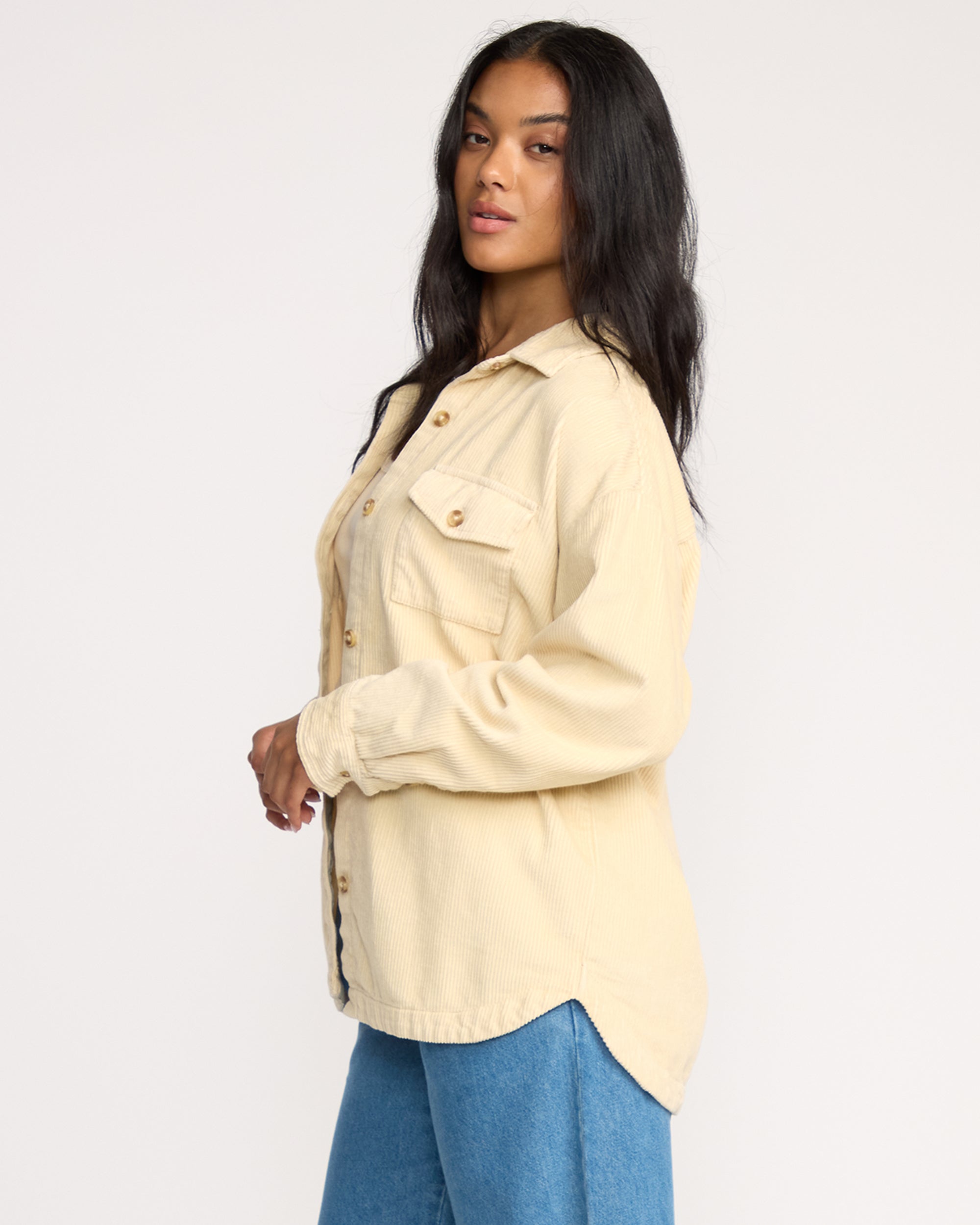 Fadeaway Long Sleeve Shacket - Whitecap - Image 5