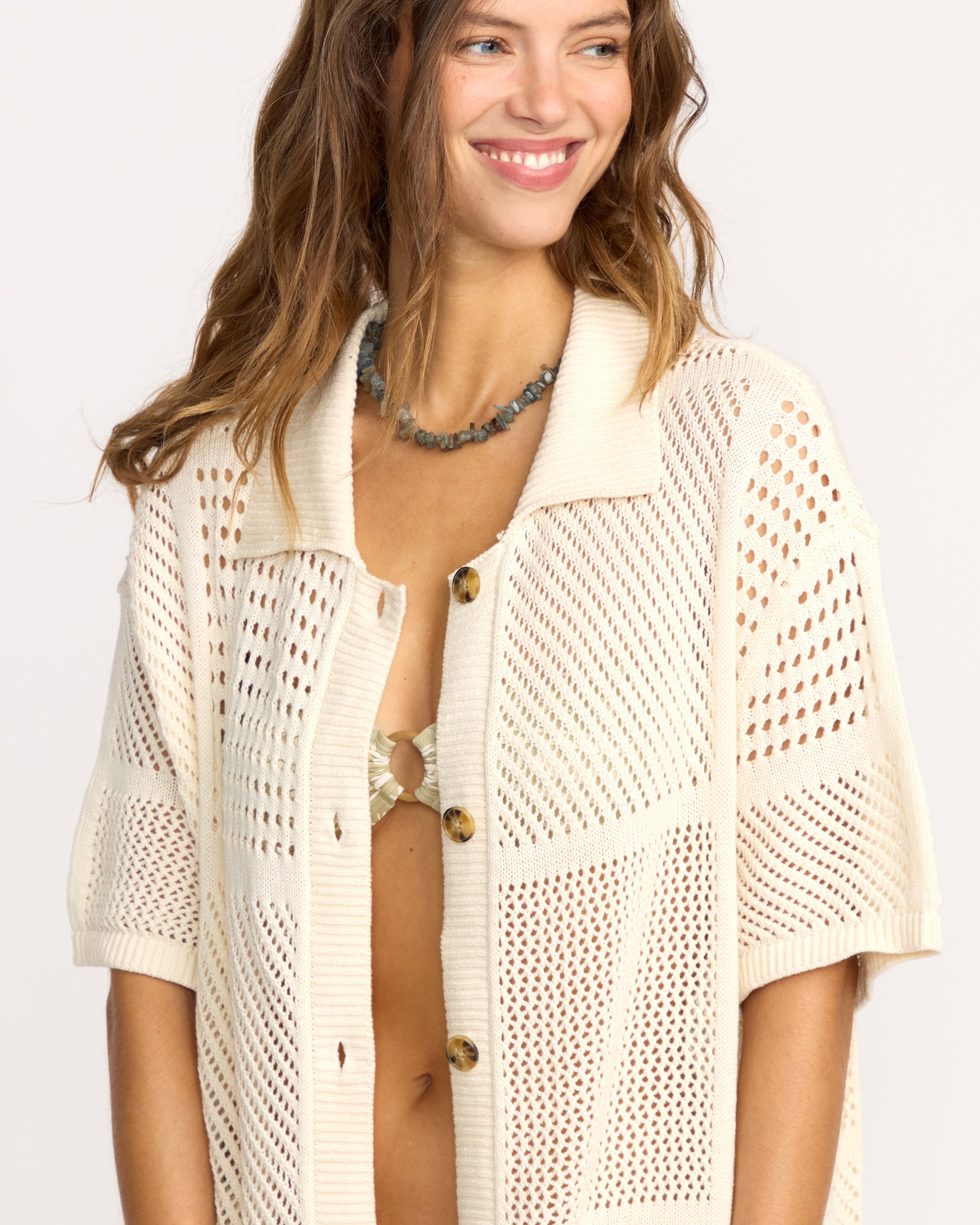 Cool Down Short Sleeve Sweater - Whitecap - Image 4