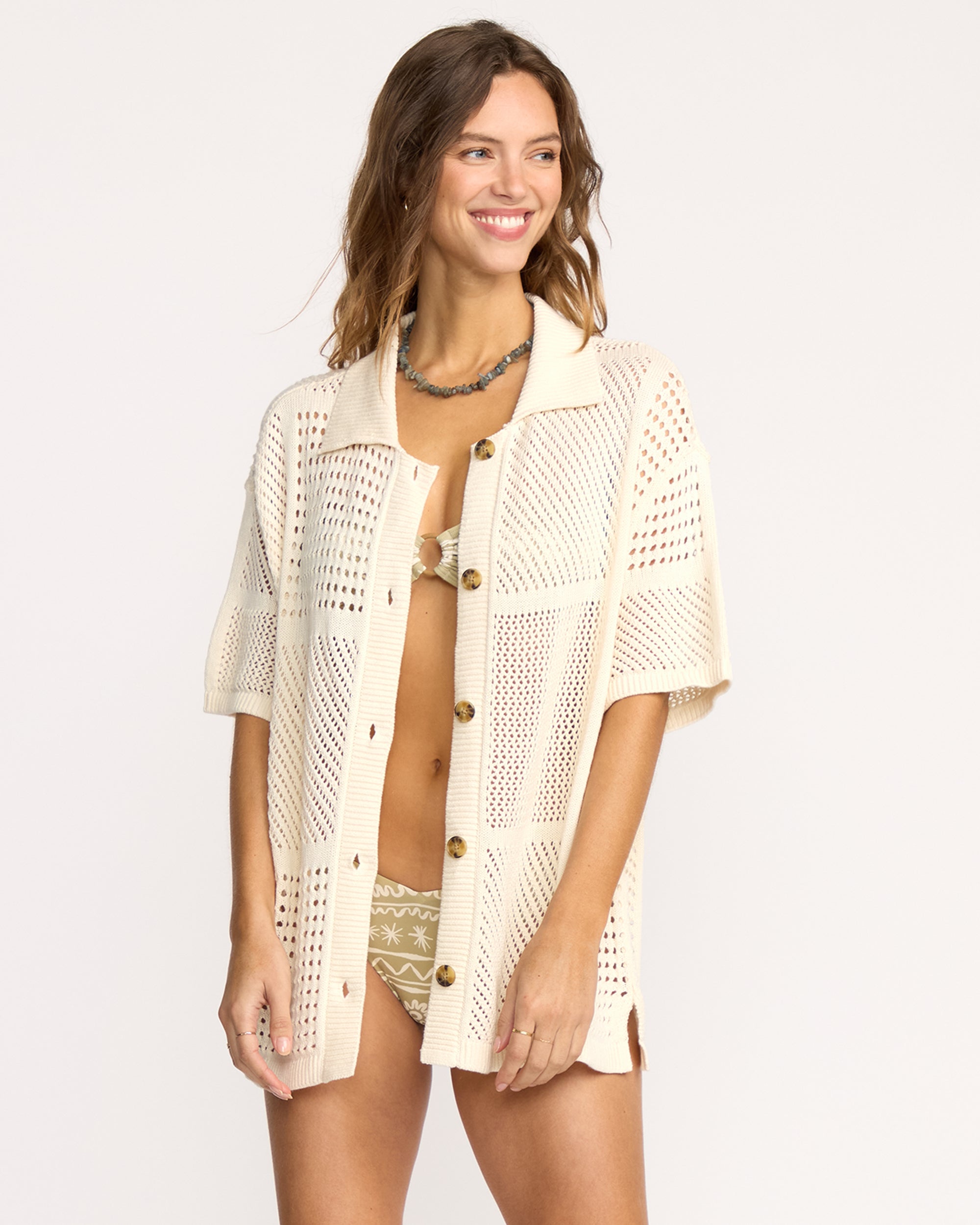 Cool Down Short Sleeve Sweater - Whitecap - Image 3