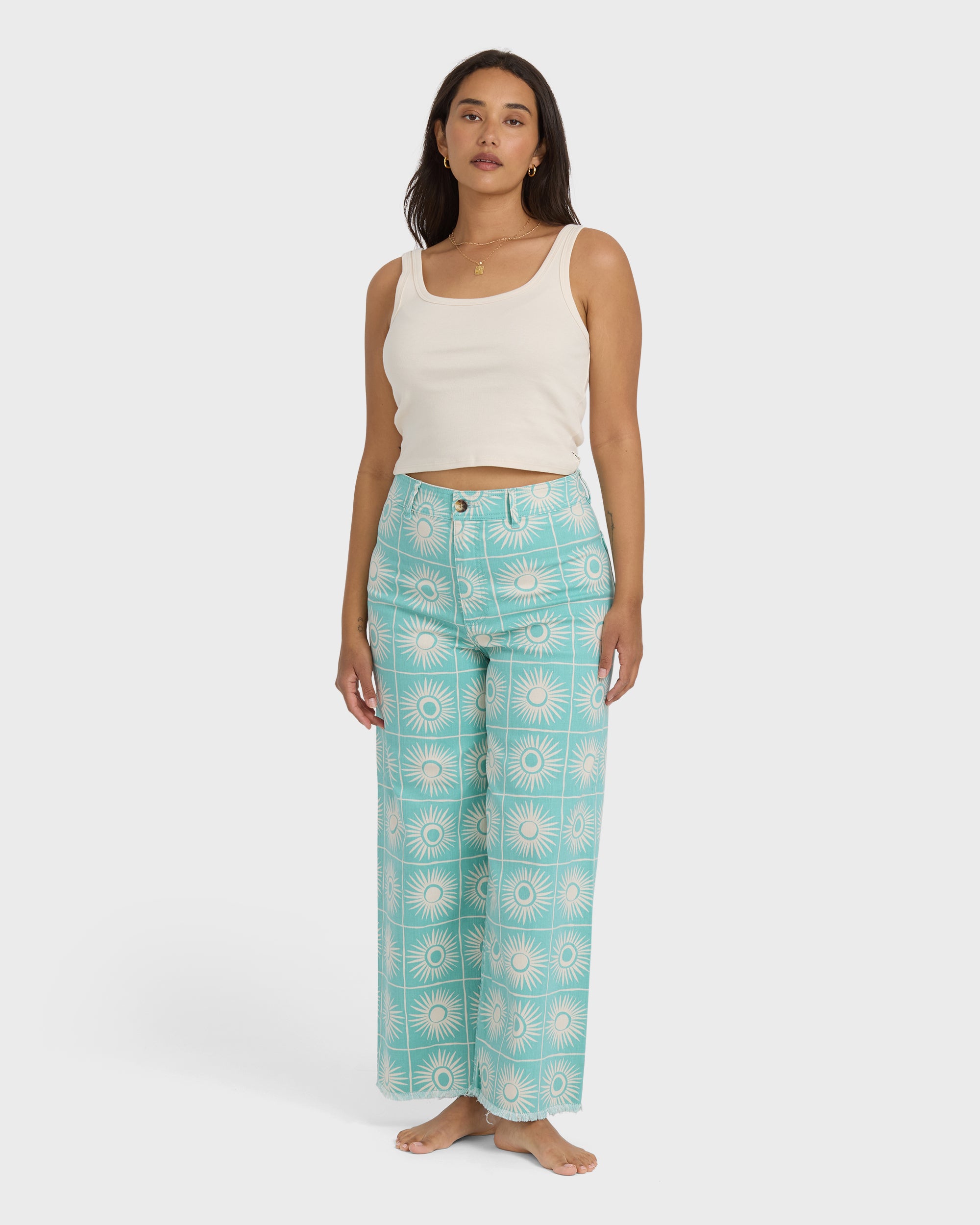 Free Fall Printed Twill Pants - Misty Blue - Image 8