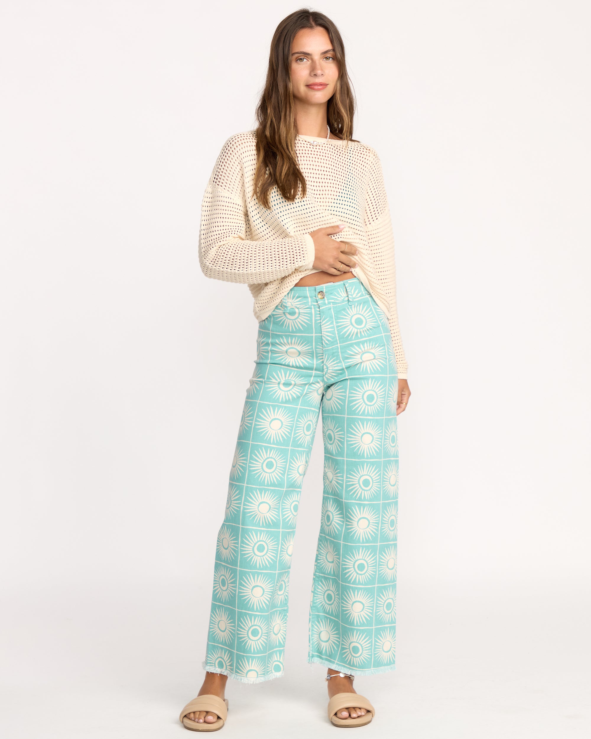 Free Fall Printed Twill Pants - Misty Blue - Image 2