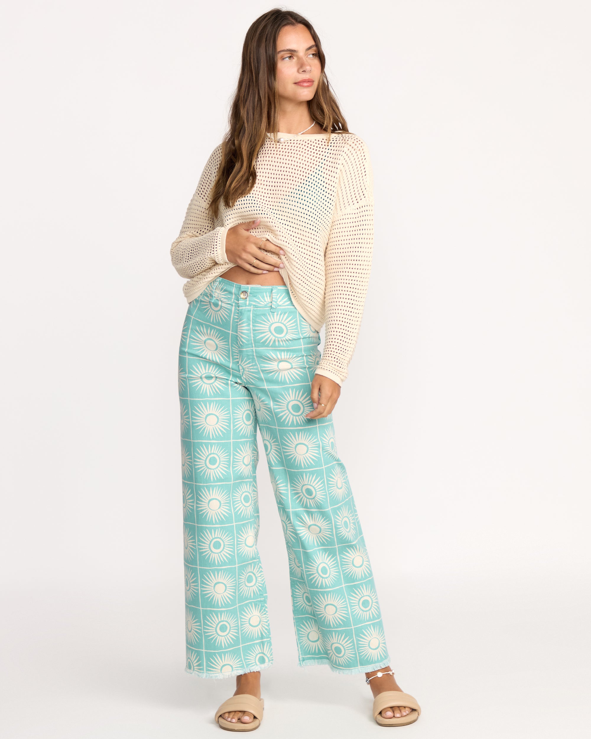 Free Fall Printed Twill Pants - Misty Blue - Image 5