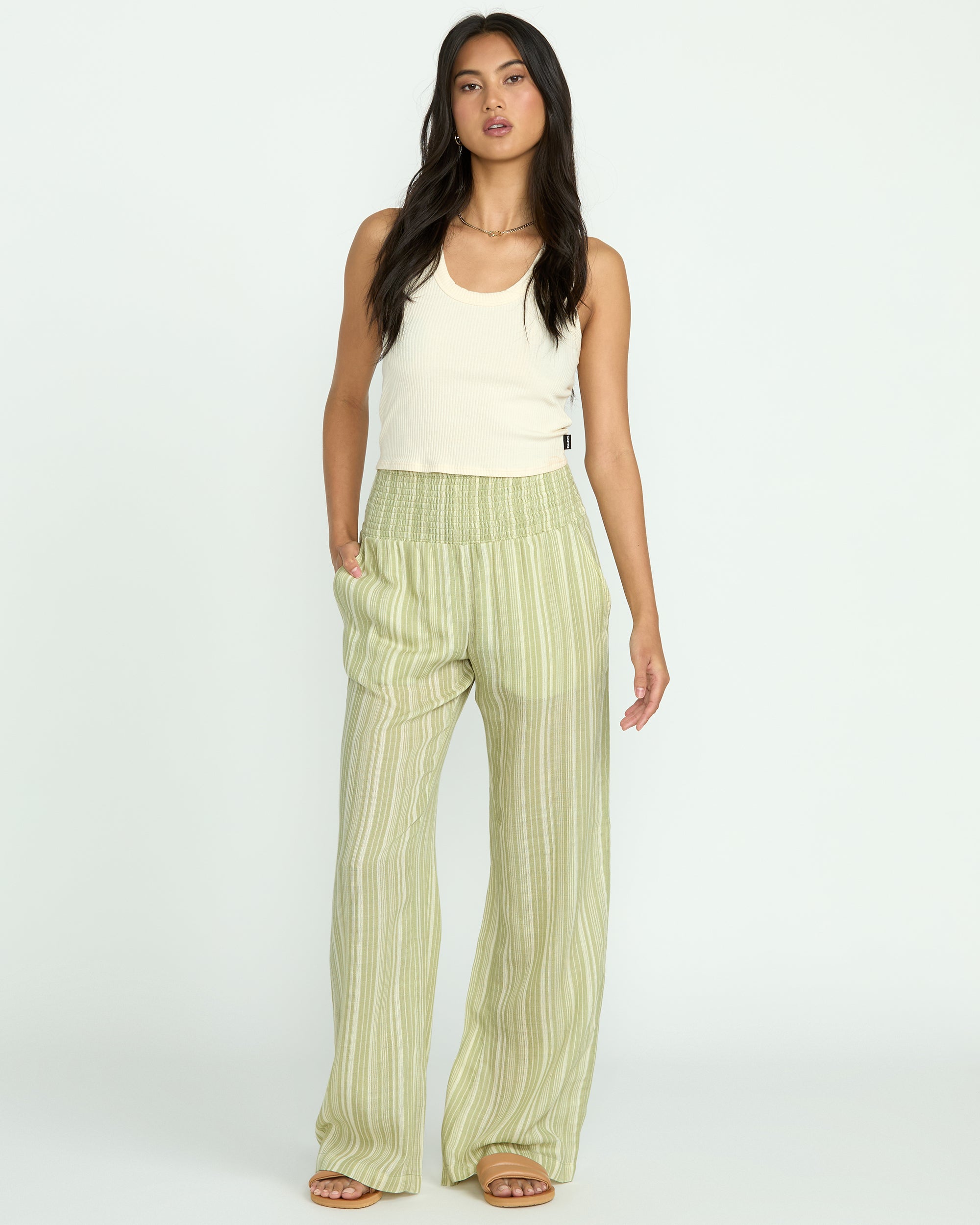 New Waves 2 Elastic Waist Pants - Avocado