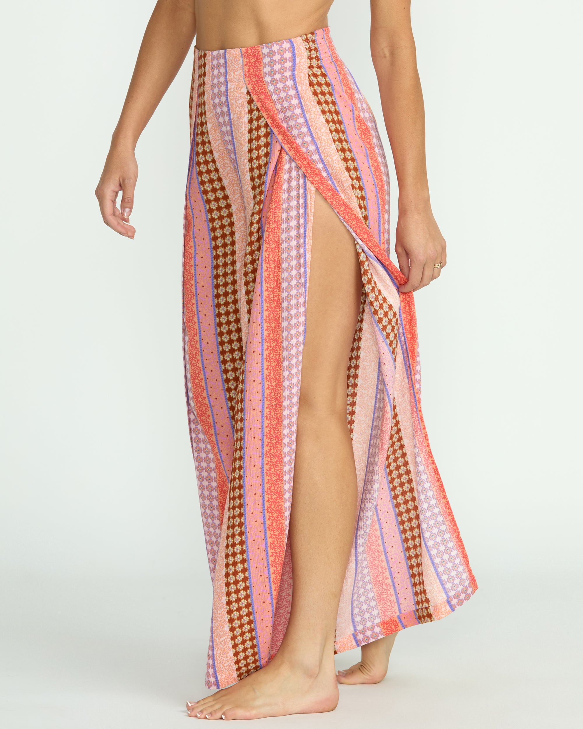 Split Spirit Elastic Waist Pants - Multi - Image 2