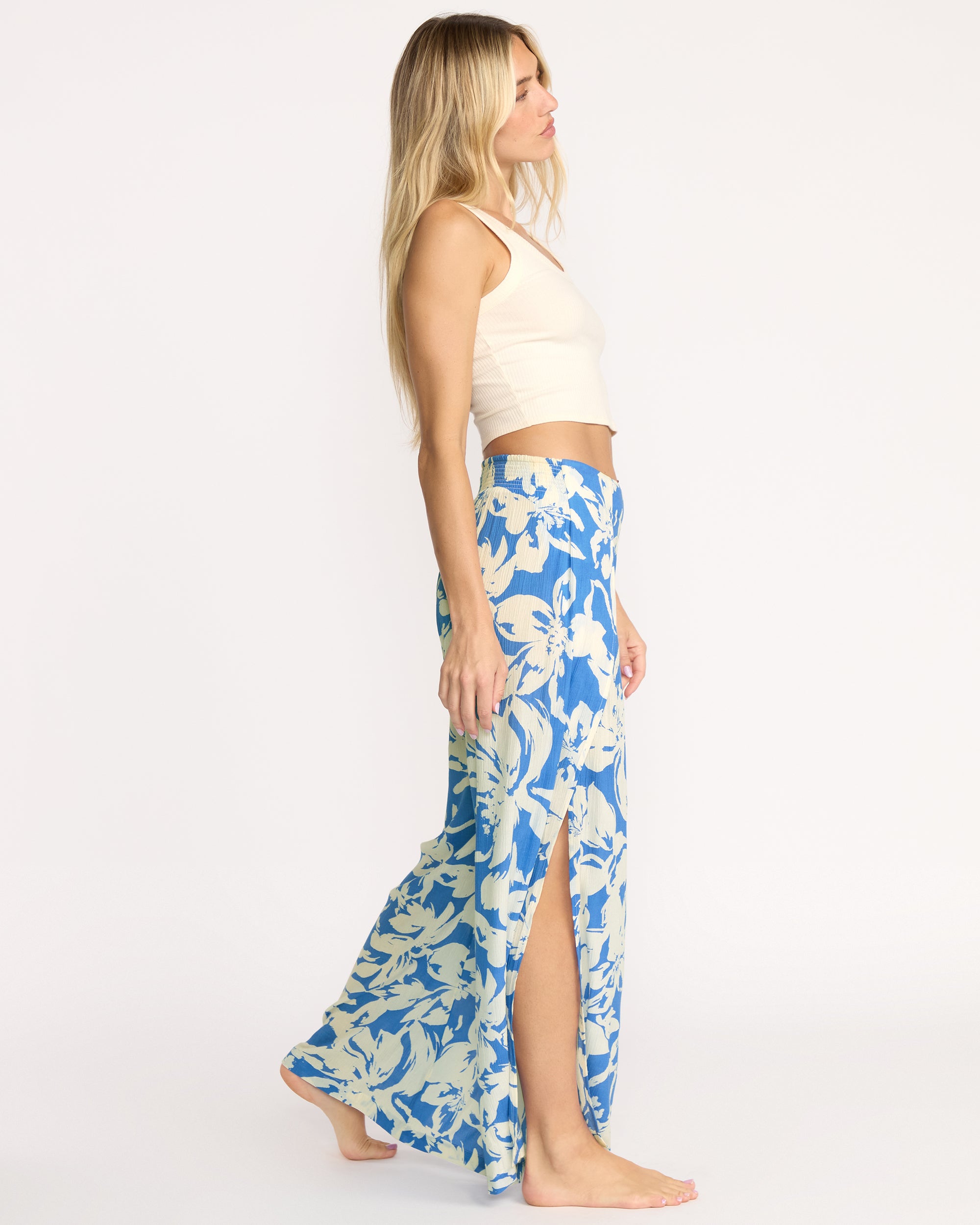 Split Spirit Elastic Waist Pants - True Blue - Image 4