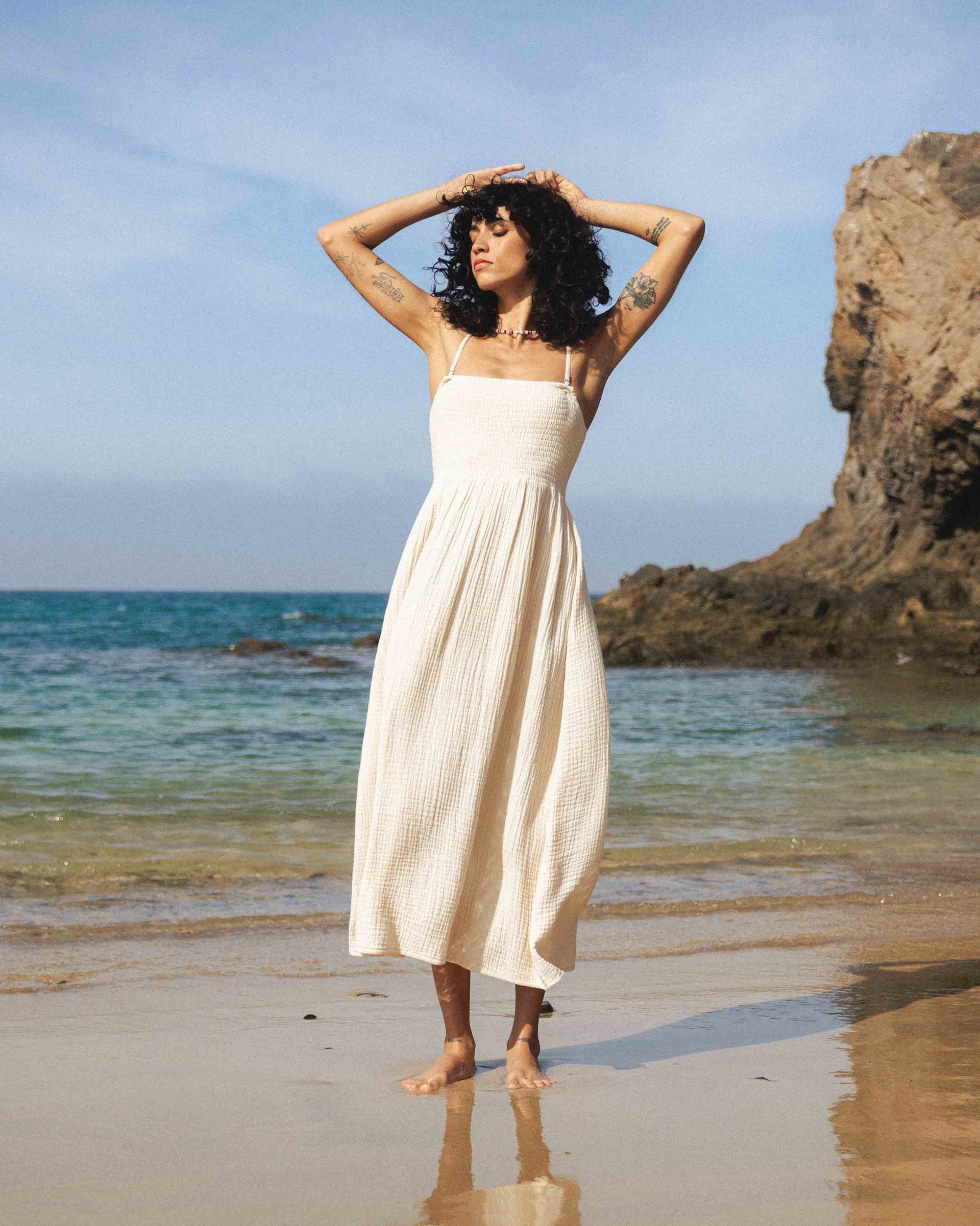 Off The Coast Dress - Whitecap