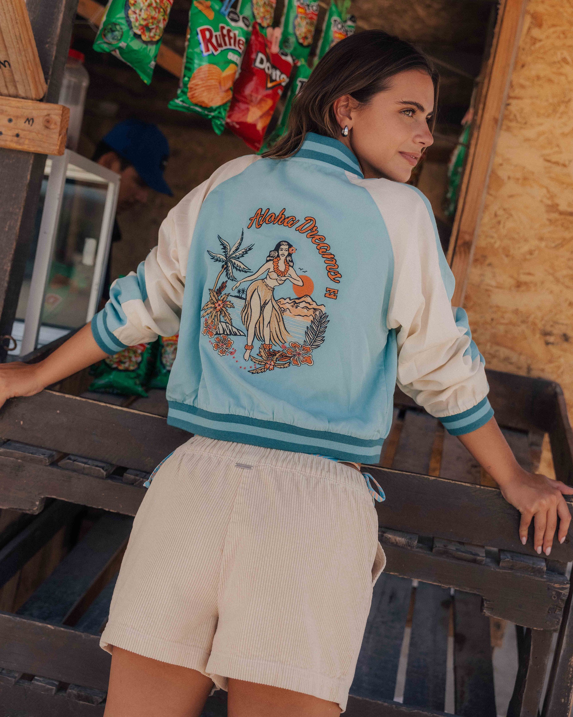 Dream Vacation Souvenir Jacket - Misty Blue
