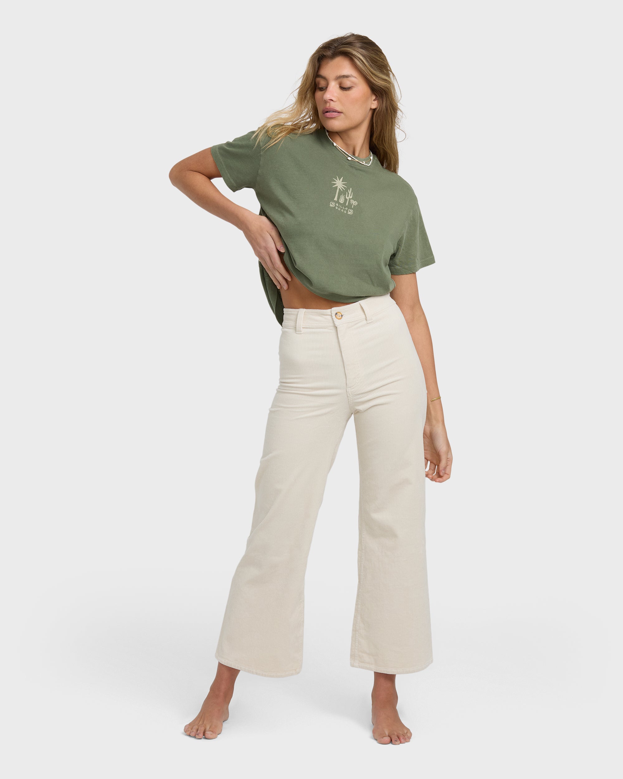 Free Fall High-Waist Cord Pants - Whitecap - Image 7