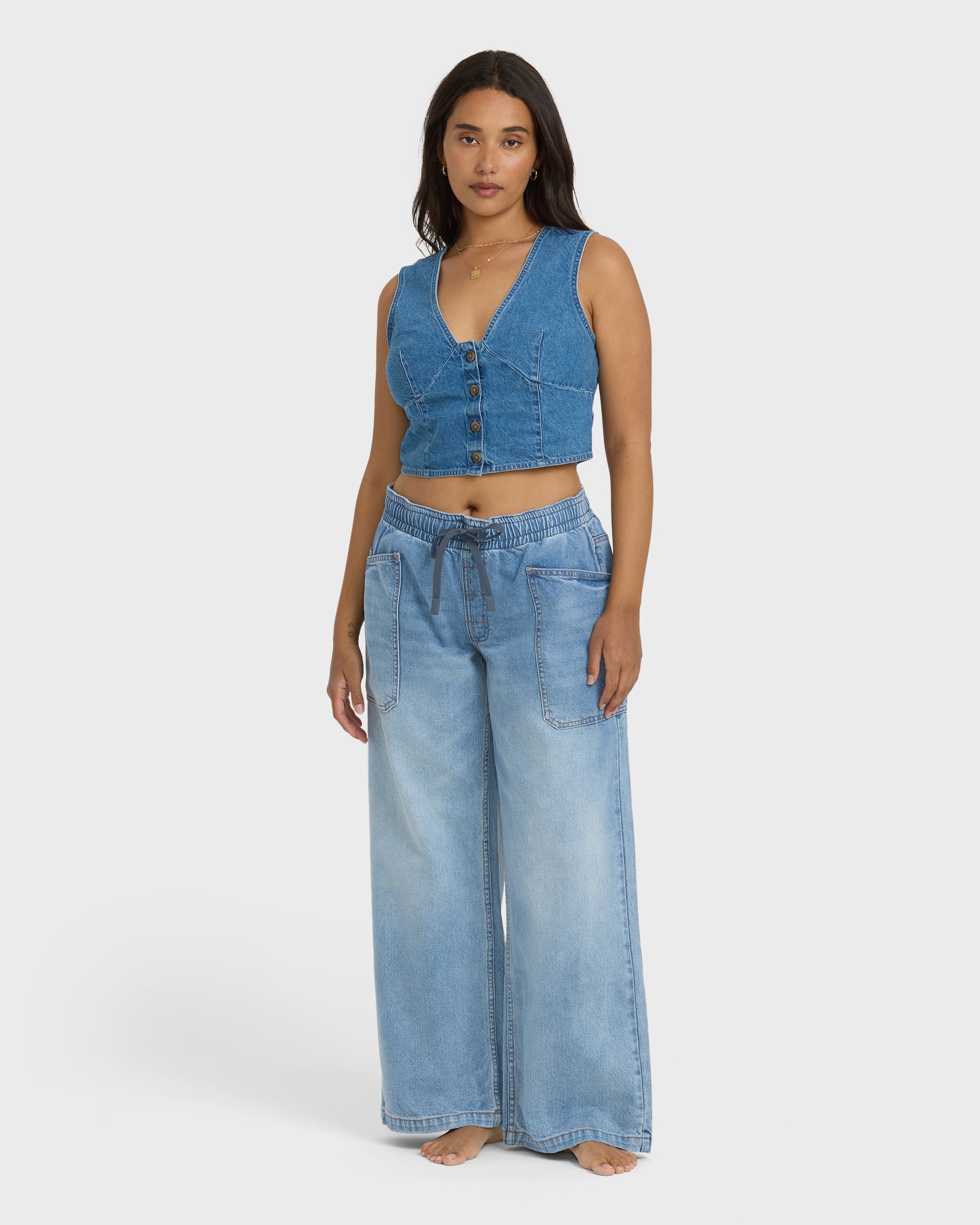 Zonte Elastic Waist Jeans - Shaded Wash - Image 8