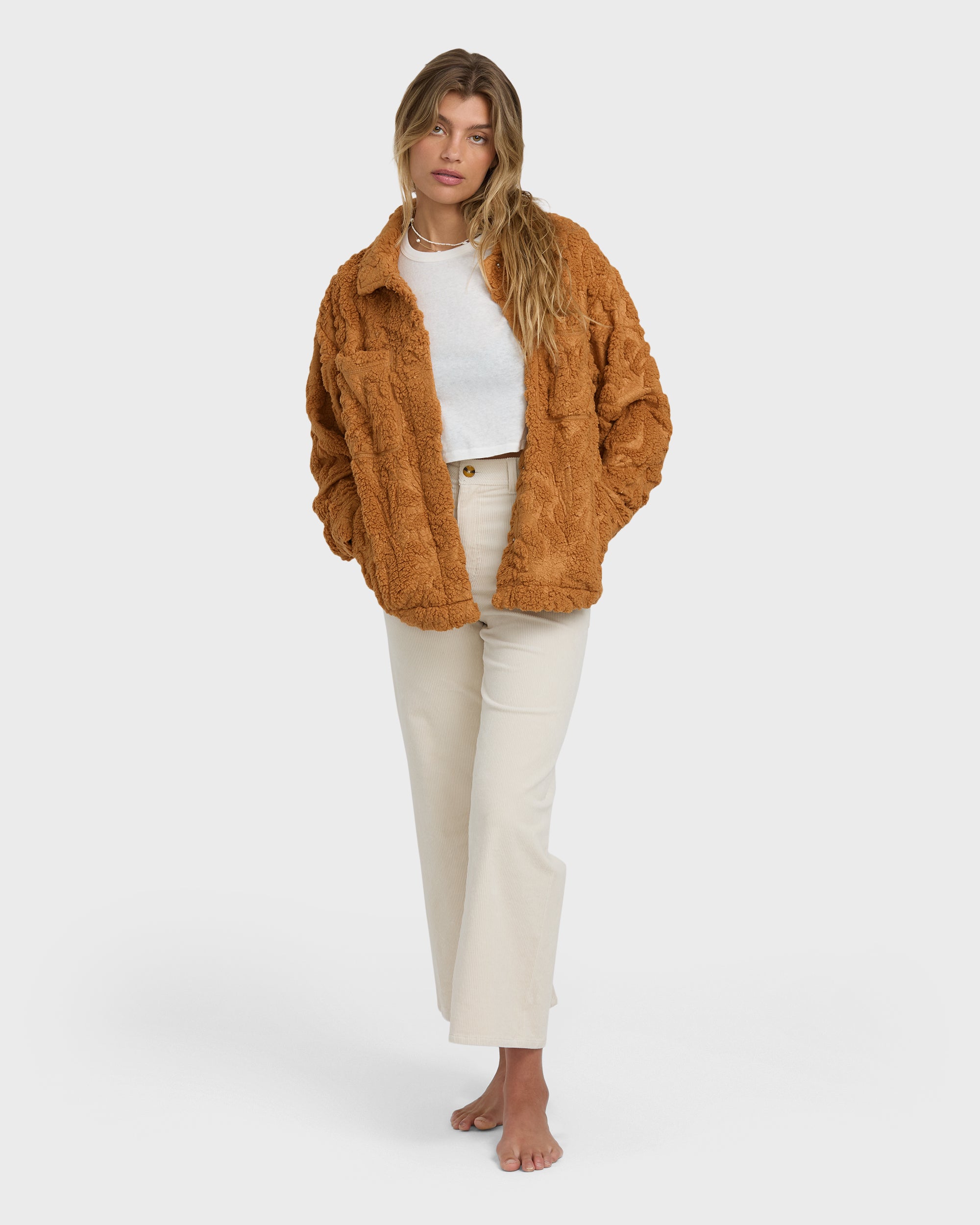 Sundown Sherpa Shacket - Camel - Image 3