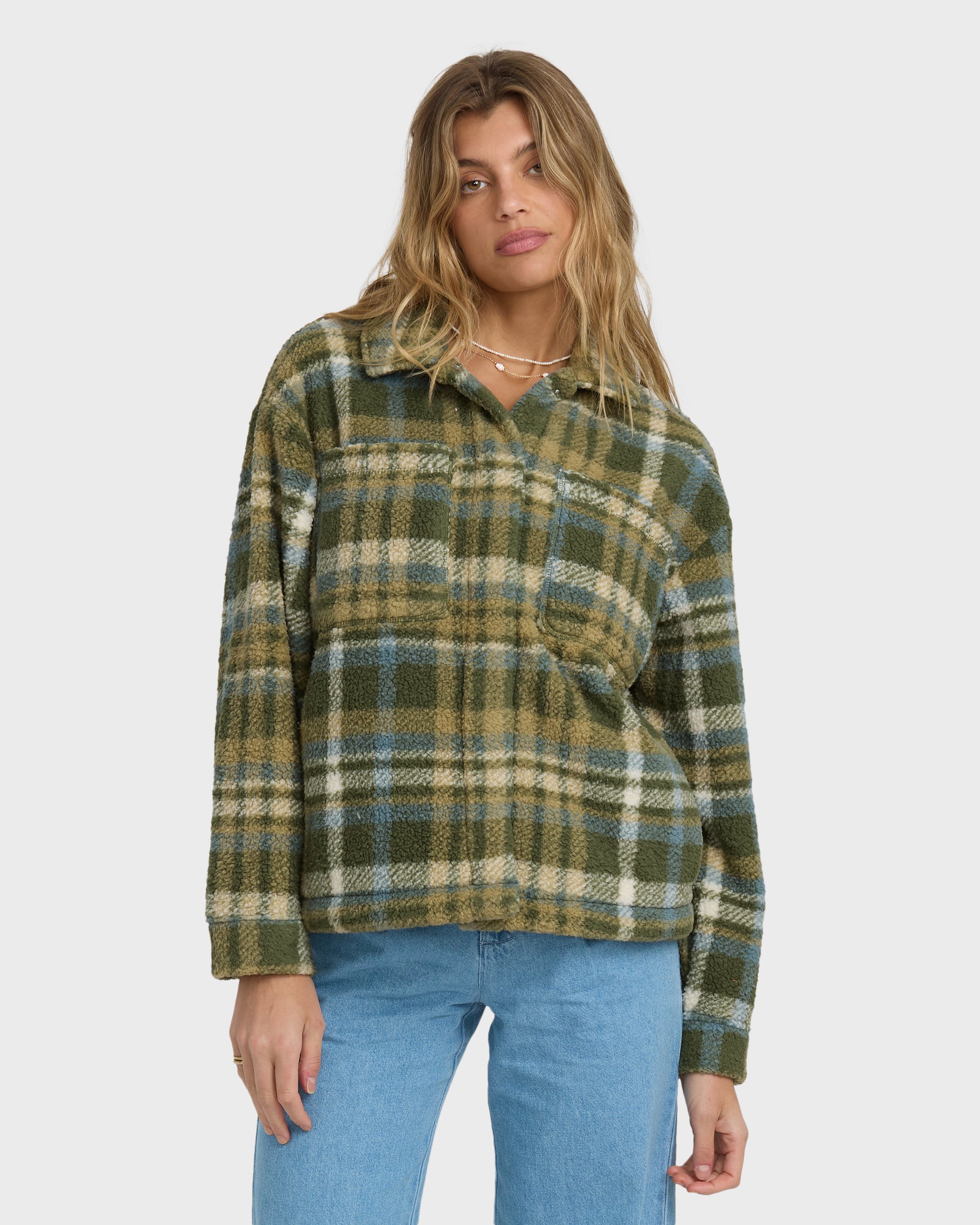 Sundown Sherpa Shacket - Canteen