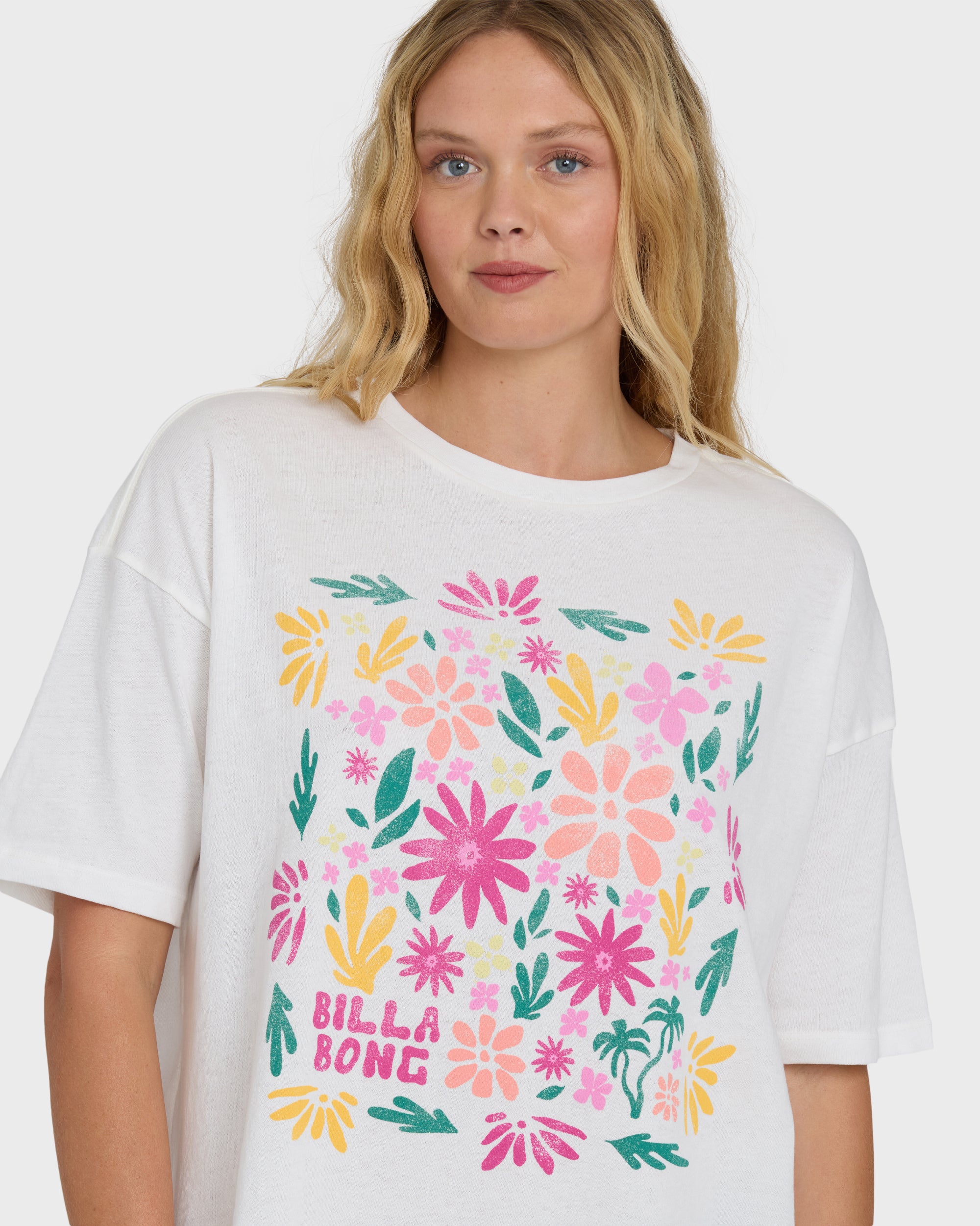 Floral Press Short Sleeve T-Shirt - Salt Crystal - Image 2