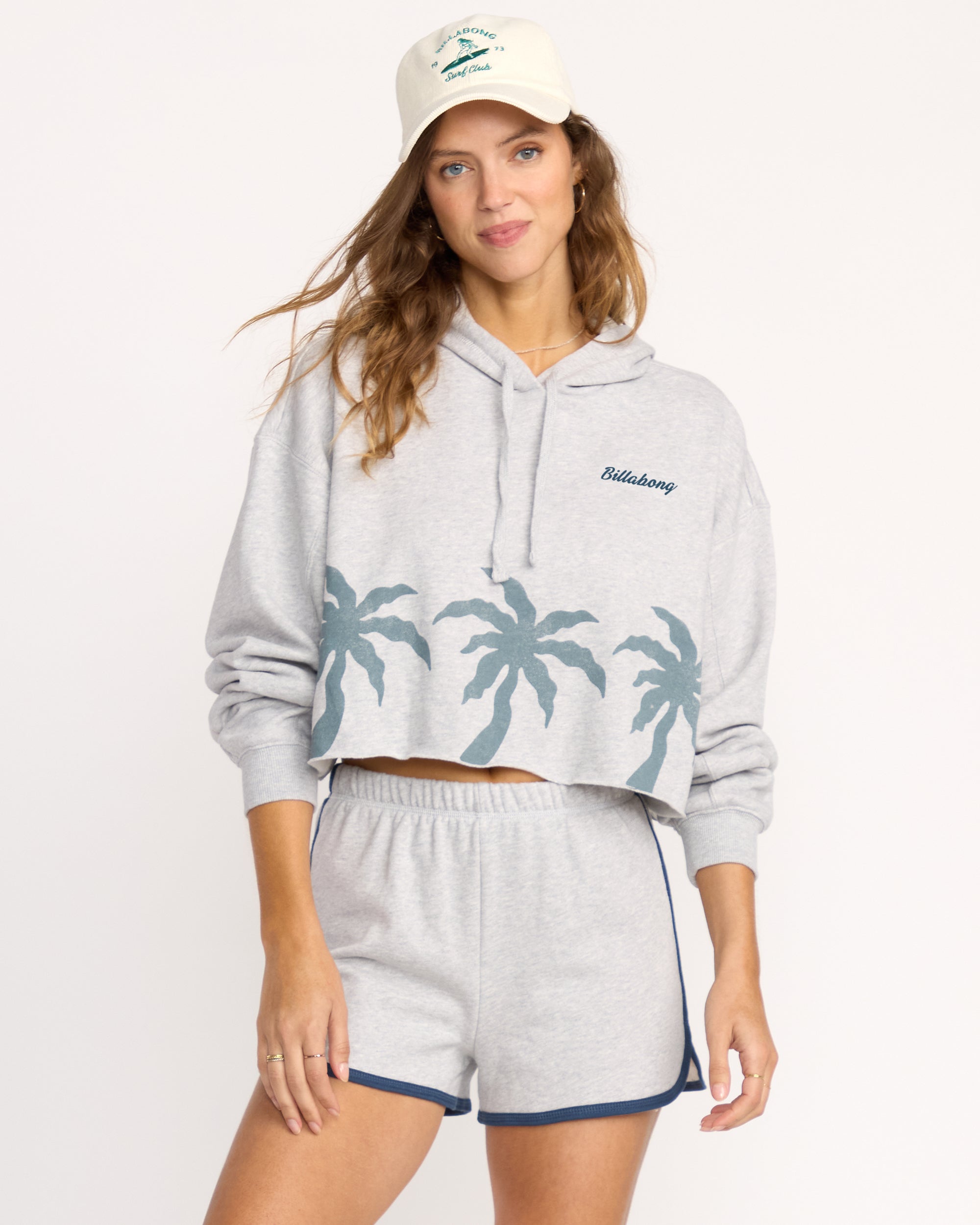 Triple Palms Hoodie - Heather Grey - Image 2