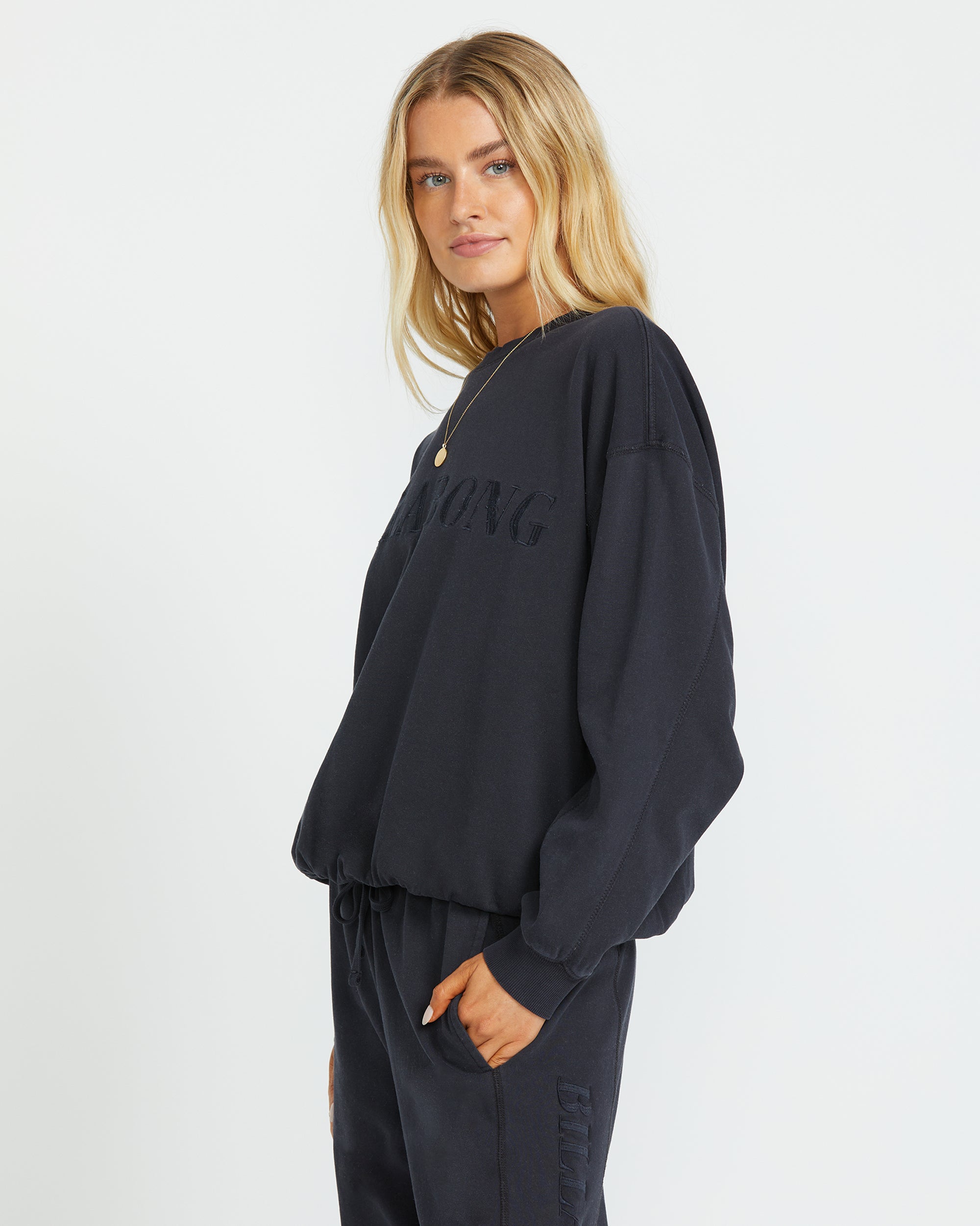 So Typical Kendal Crew Sweatshirt - Black Pebble - Image 3