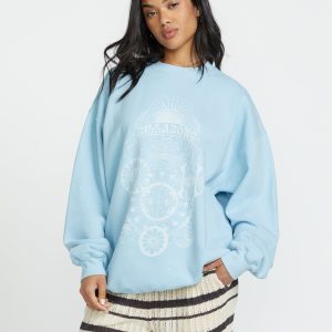Ride In Crew Sweatshirt - Washed Chambray