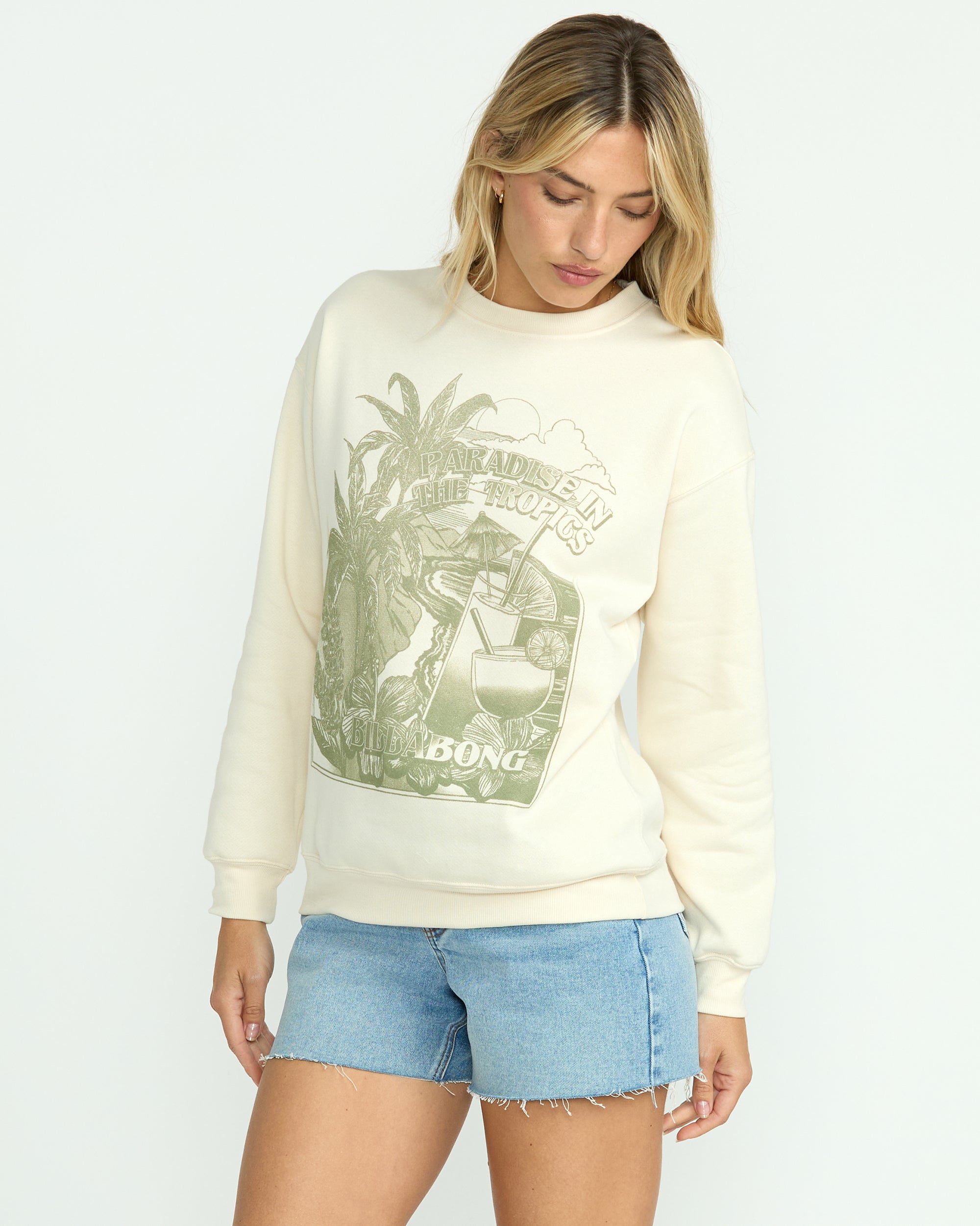 Paradise Awaits Crewneck Sweatshirt - Whitecap - Image 4