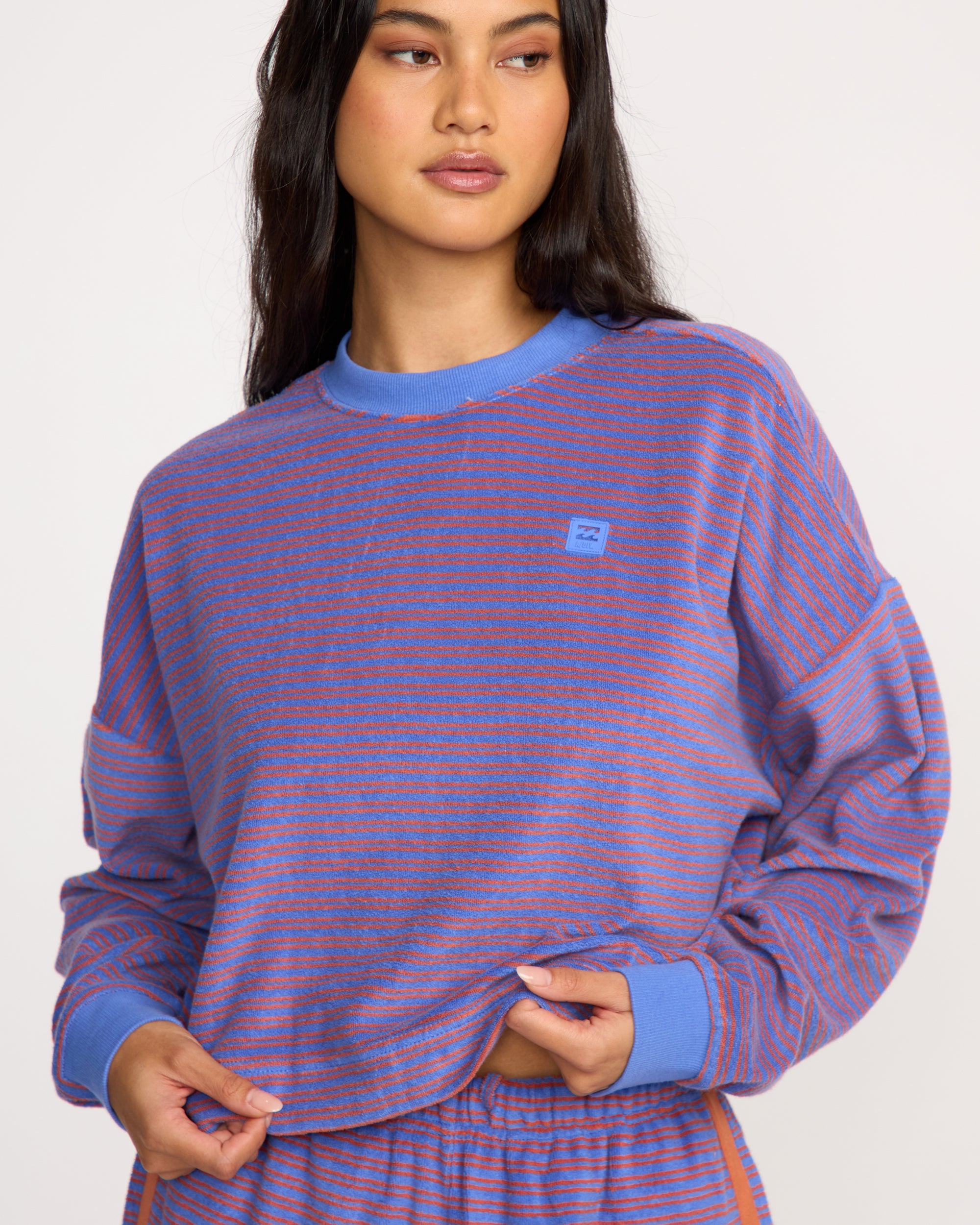 Waves For Days Terry Crewneck Sweatshirt - Iris - Image 5