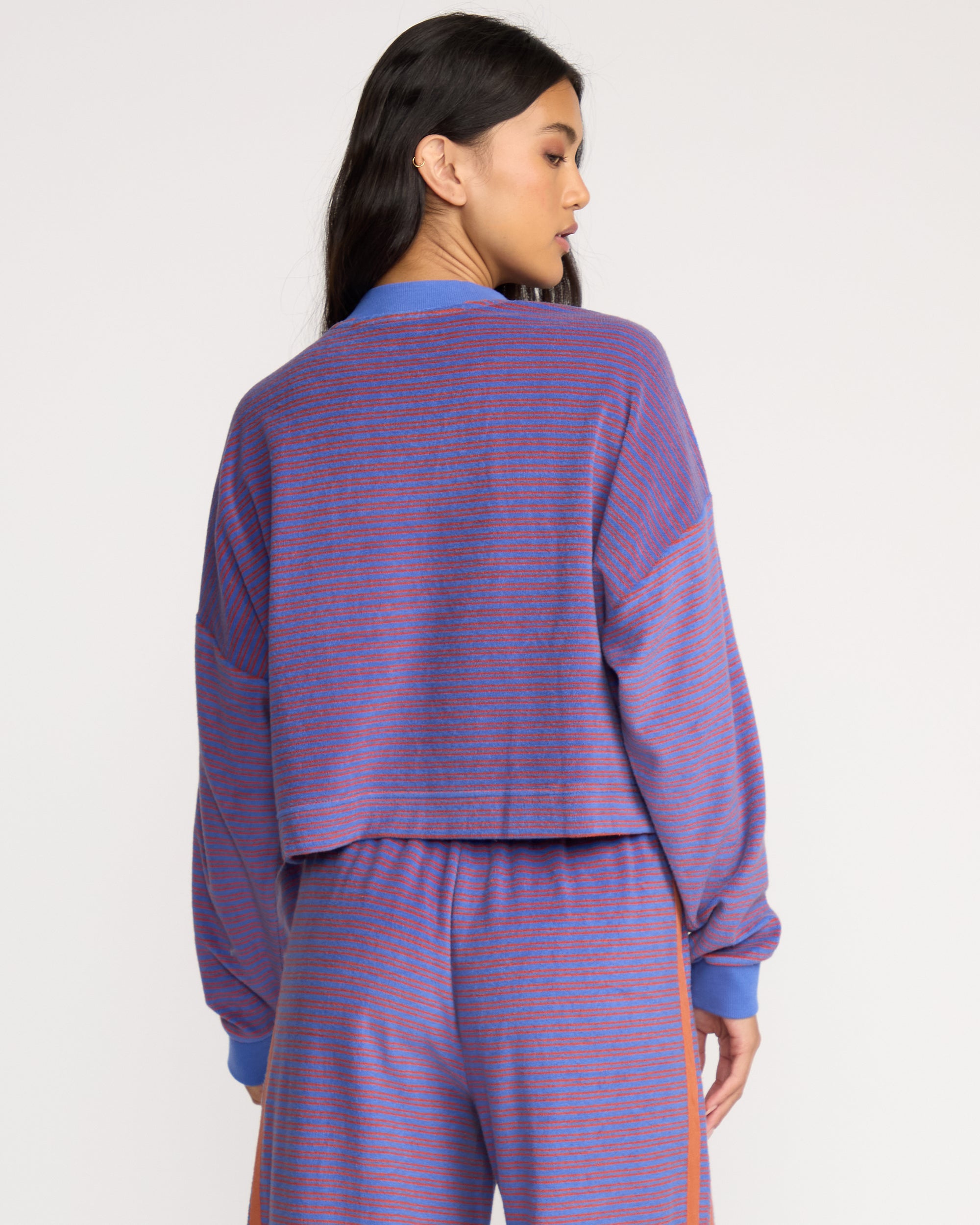 Waves For Days Terry Crewneck Sweatshirt - Iris - Image 2