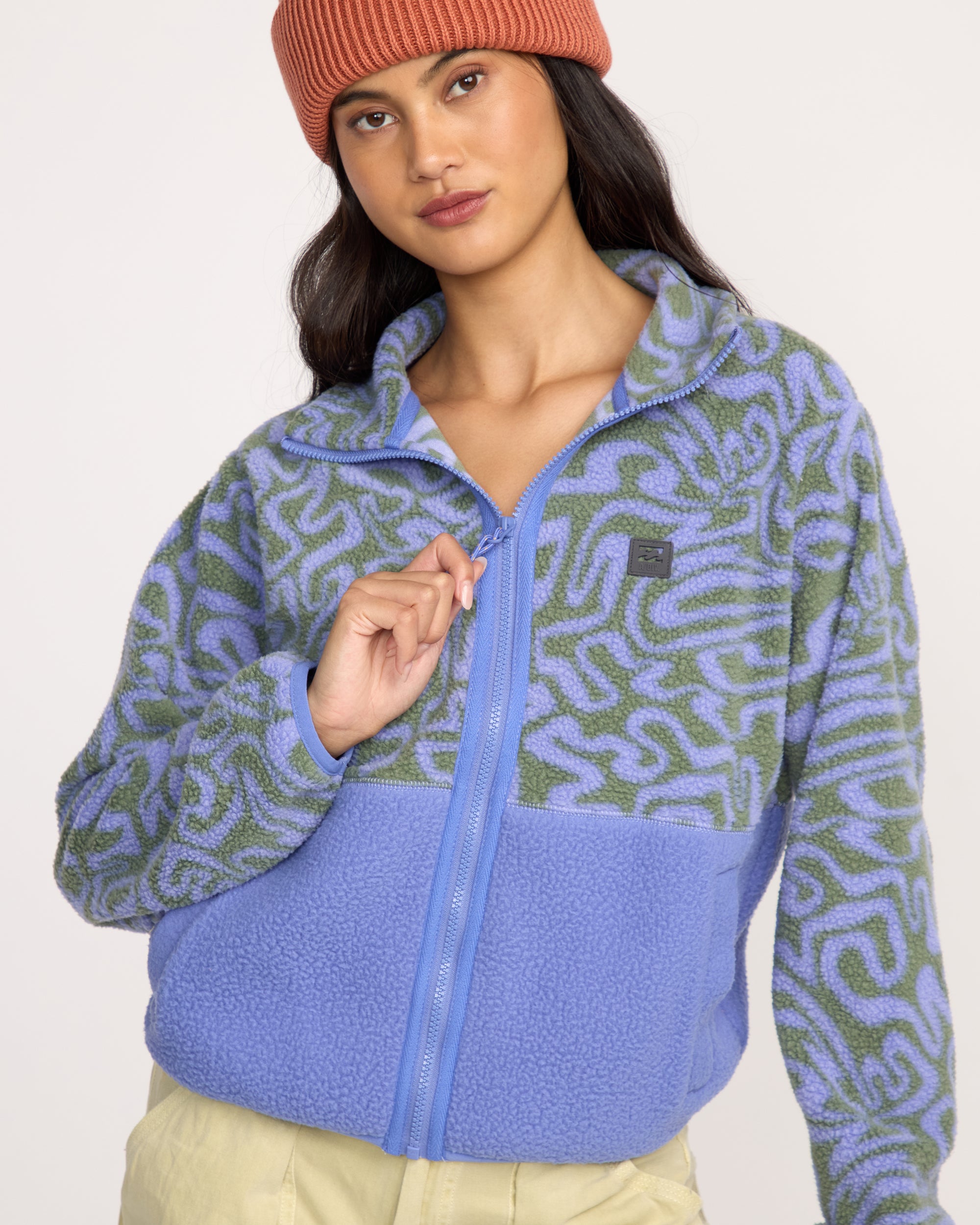 Rock Jetty Mock Neck Zip Sweatshirt - Iris - Image 5