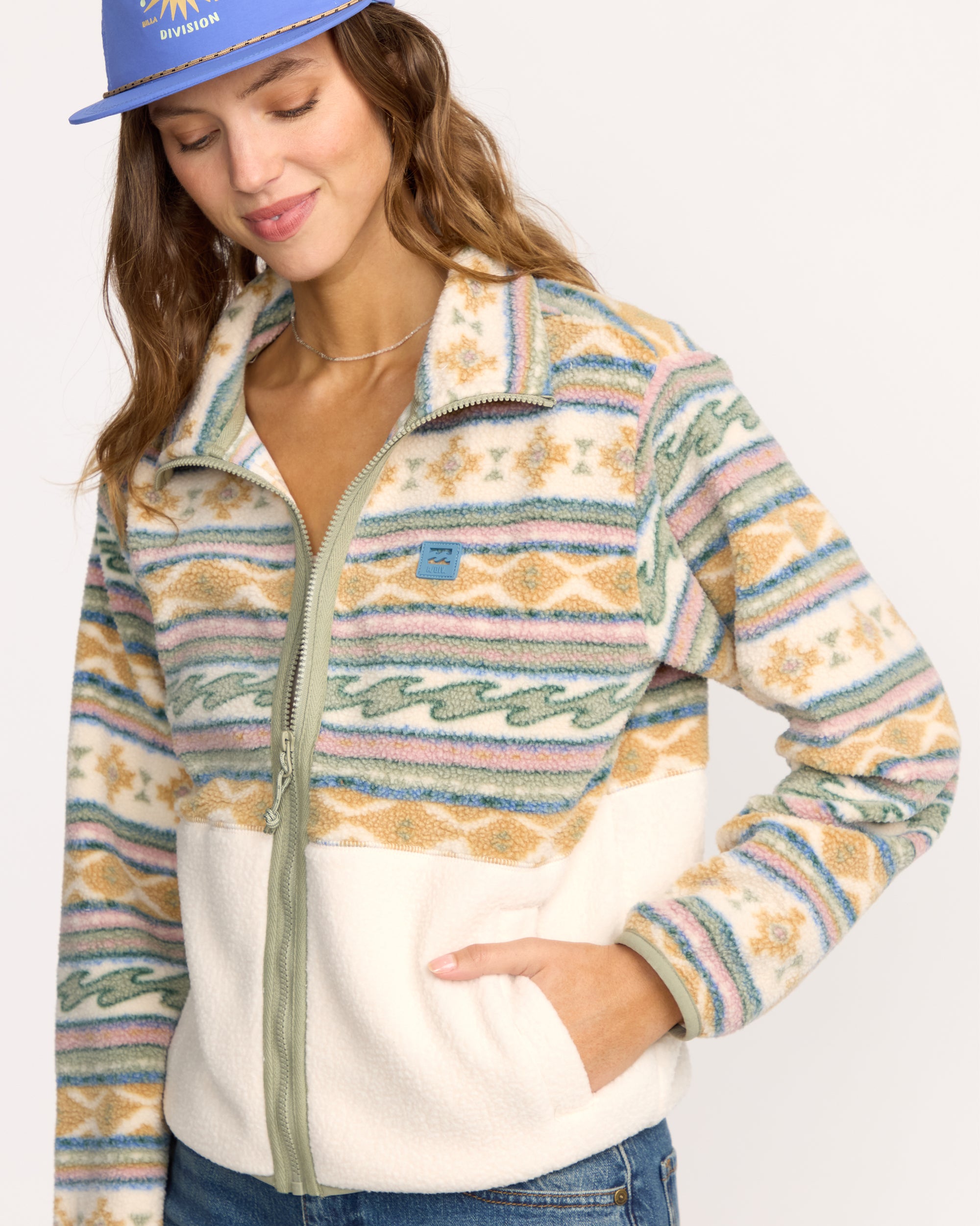 Rock Jetty Mock Neck Zip Sweatshirt - Whitecap - Image 4