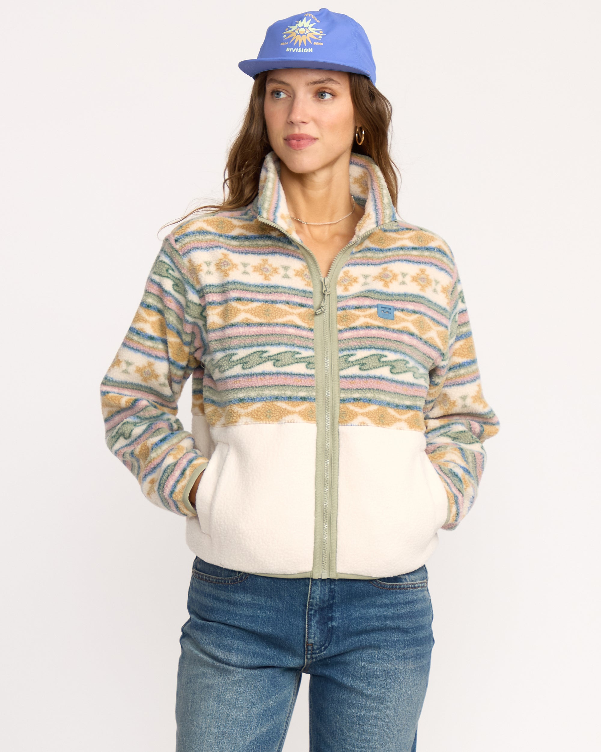 Rock Jetty Mock Neck Zip Sweatshirt - Whitecap - Image 3