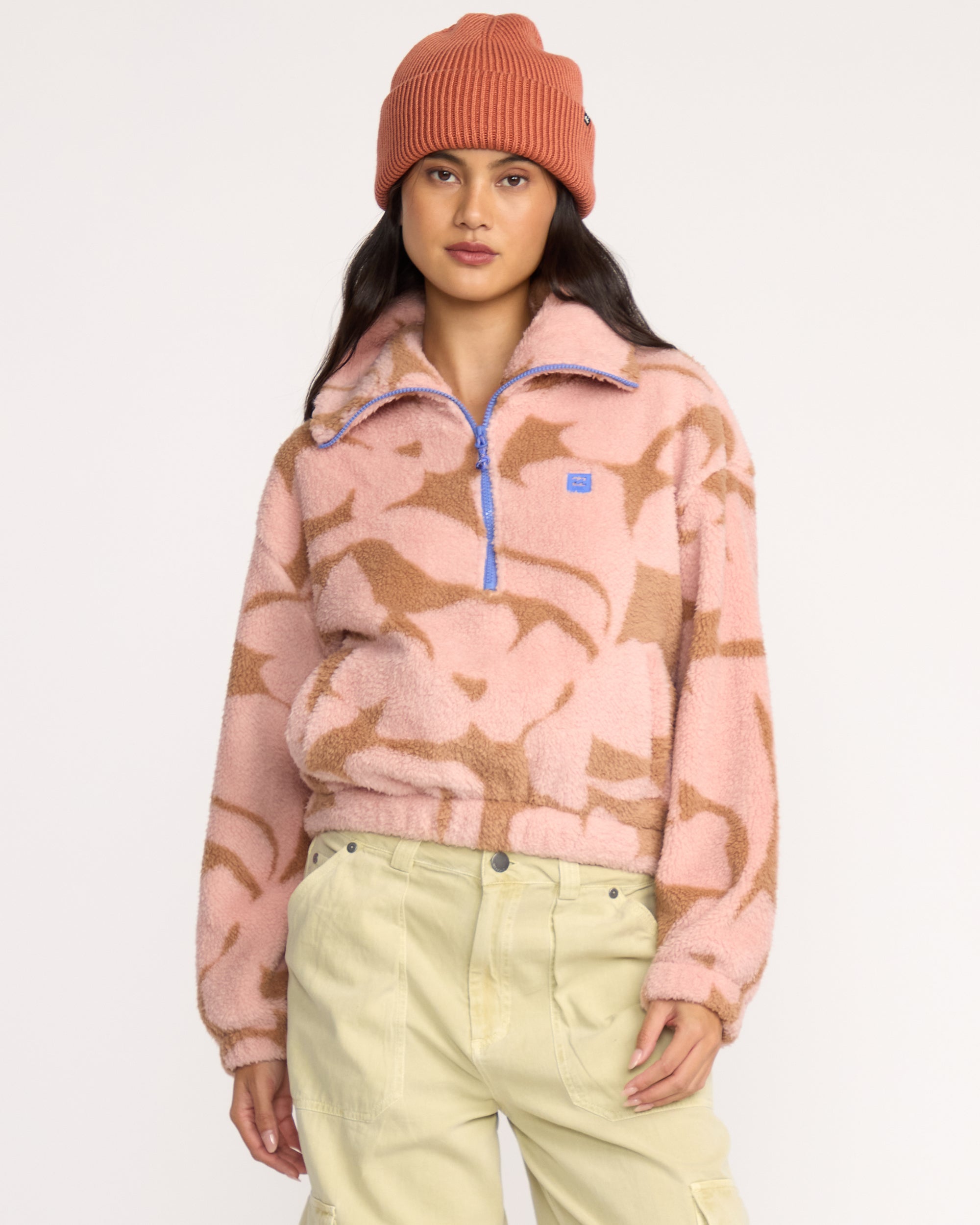 Barra Half Zip Sweatshirt - Rose Brown - Image 3
