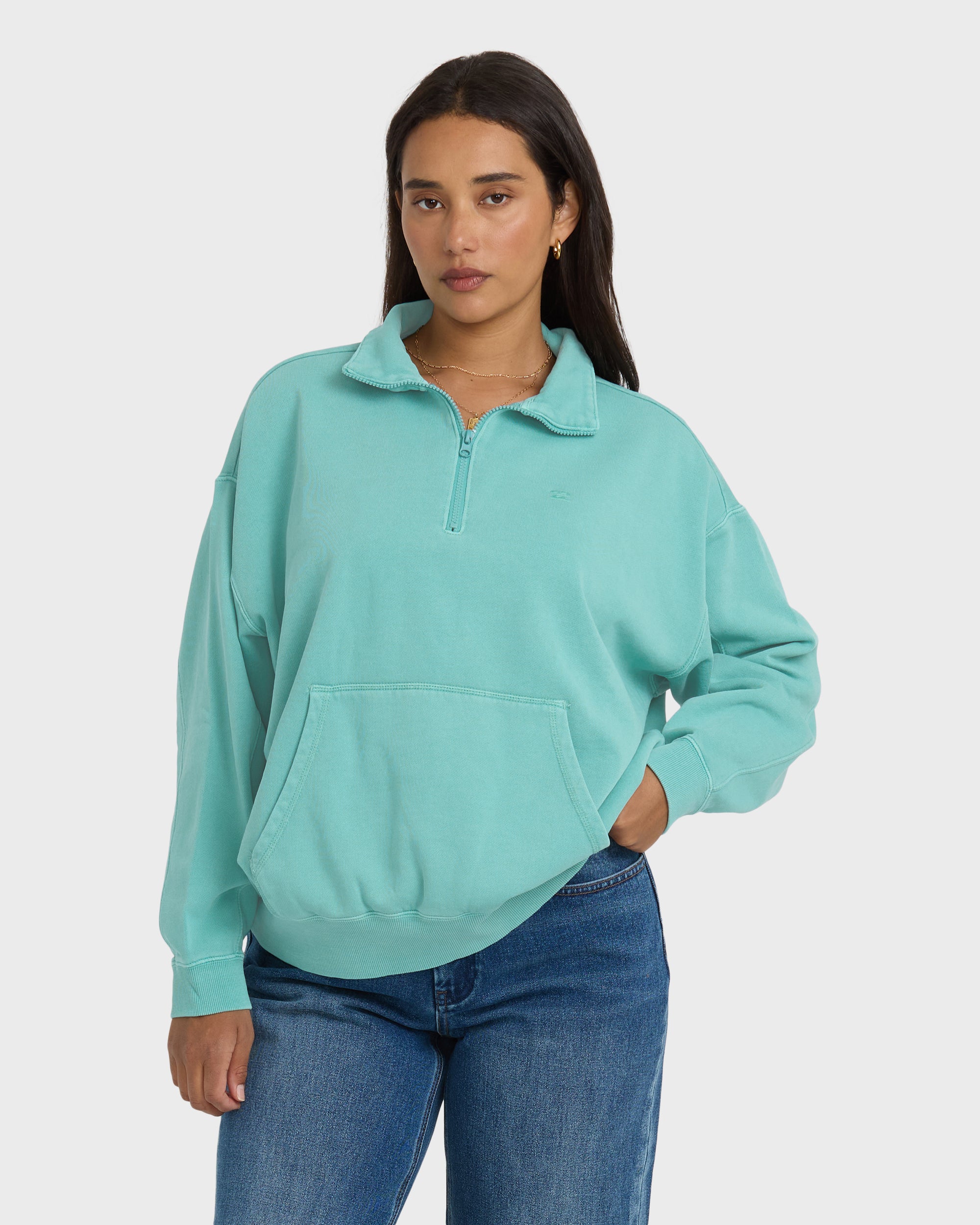 Hula Half Zip Sweatshirt - Blue Bird - Image 6