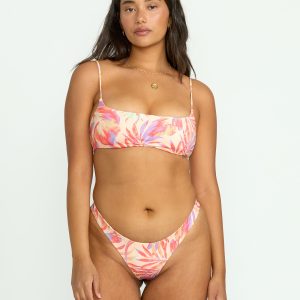 Tropic Wave Reversible Jaclyn Crop Bikini Top - Multi