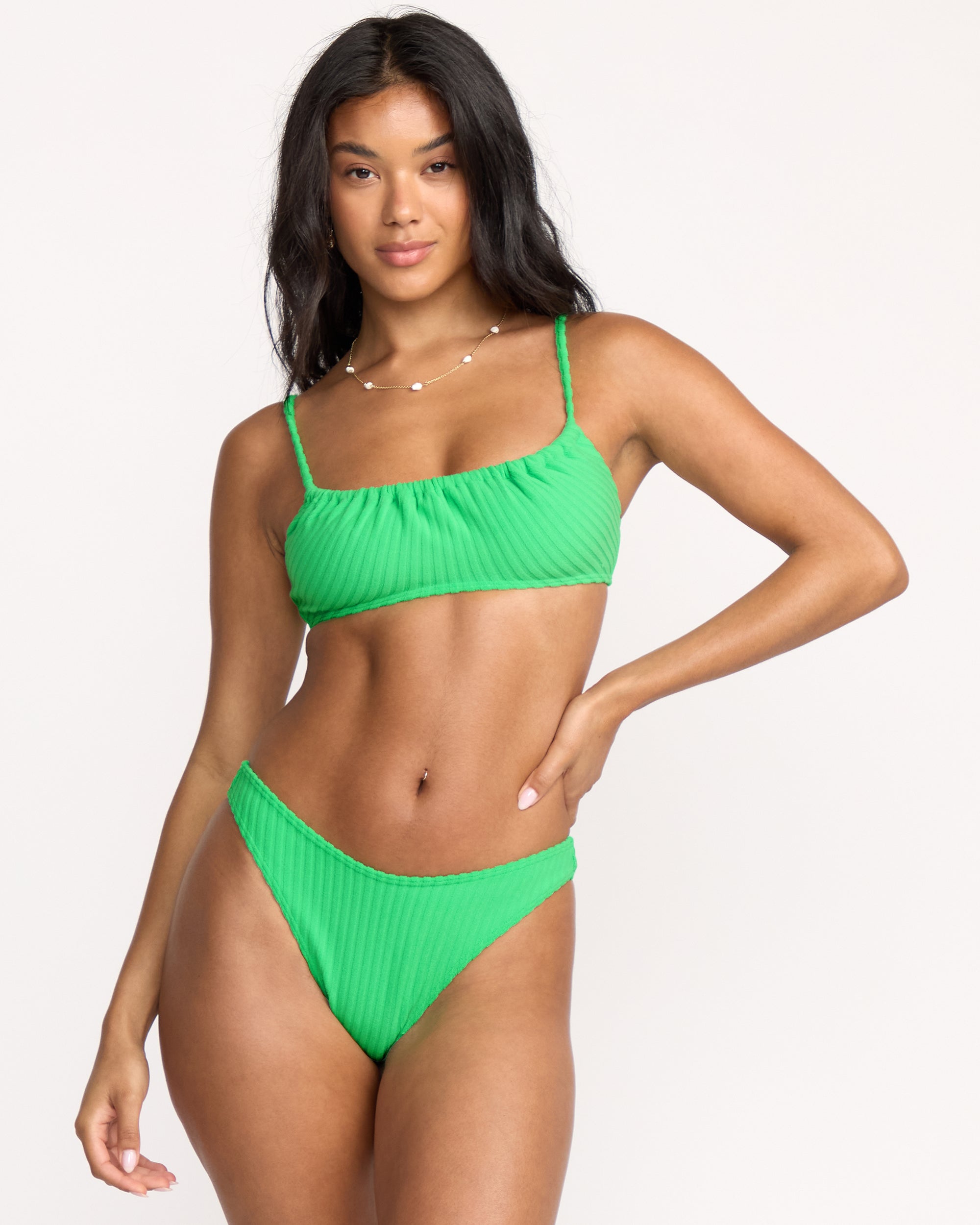 Josie In The Loop Mila Bralette Bikini Top - Jungle Green - Image 2