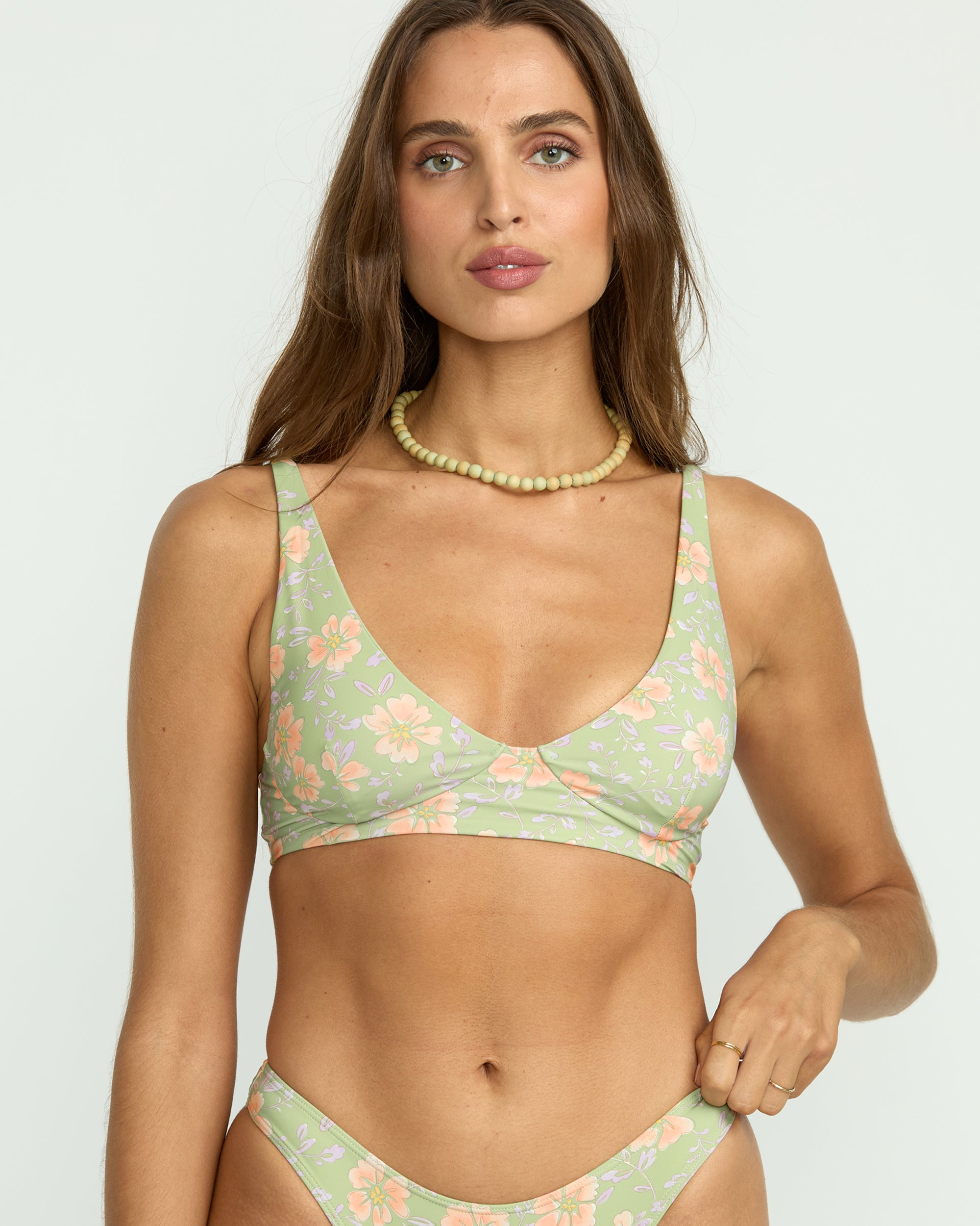 More To Sea Cami Plunge Bikini Top - Pistachio - Image 7
