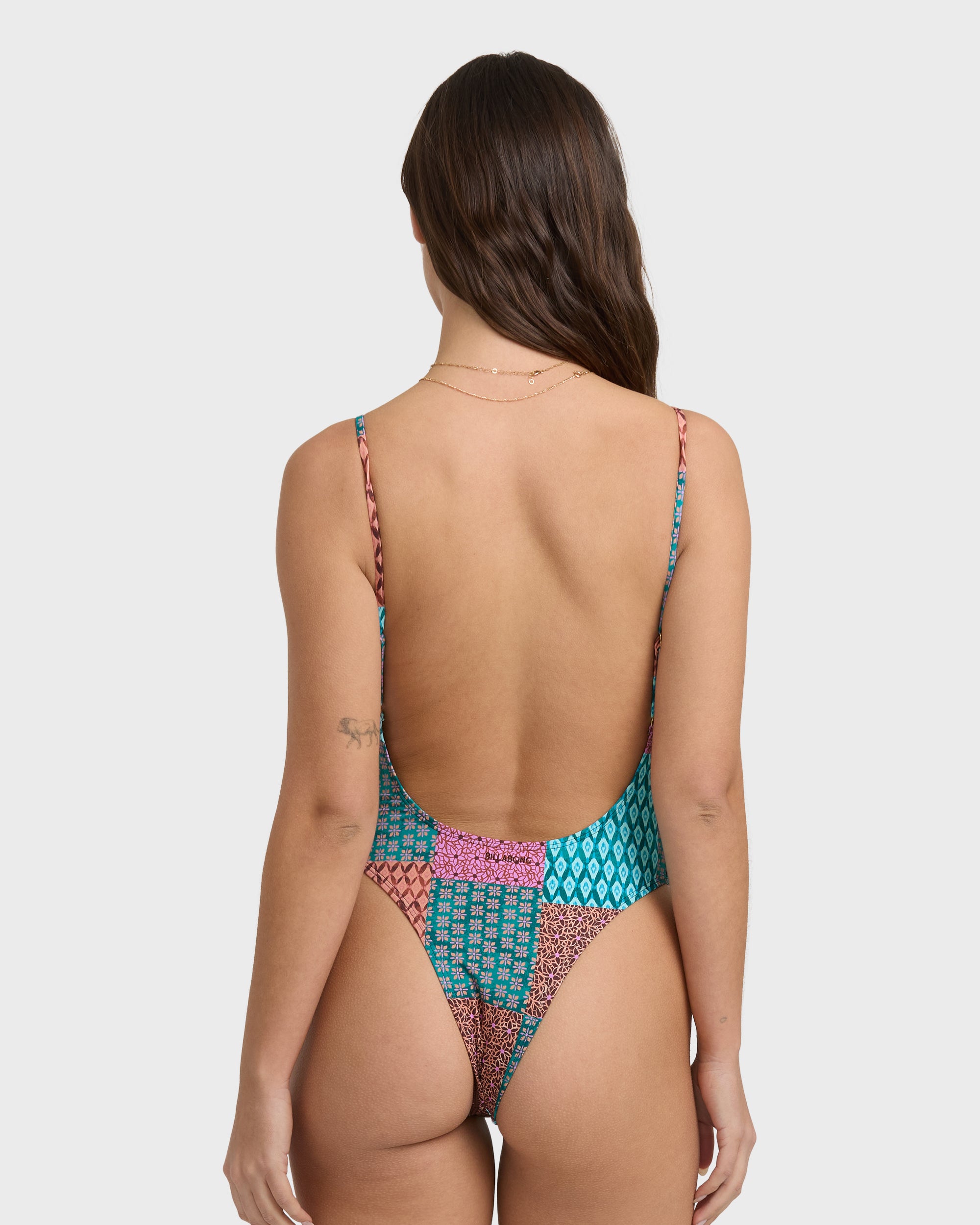 Patch It Up Deep V One-piece Swimsuit - Multi - Image 2
