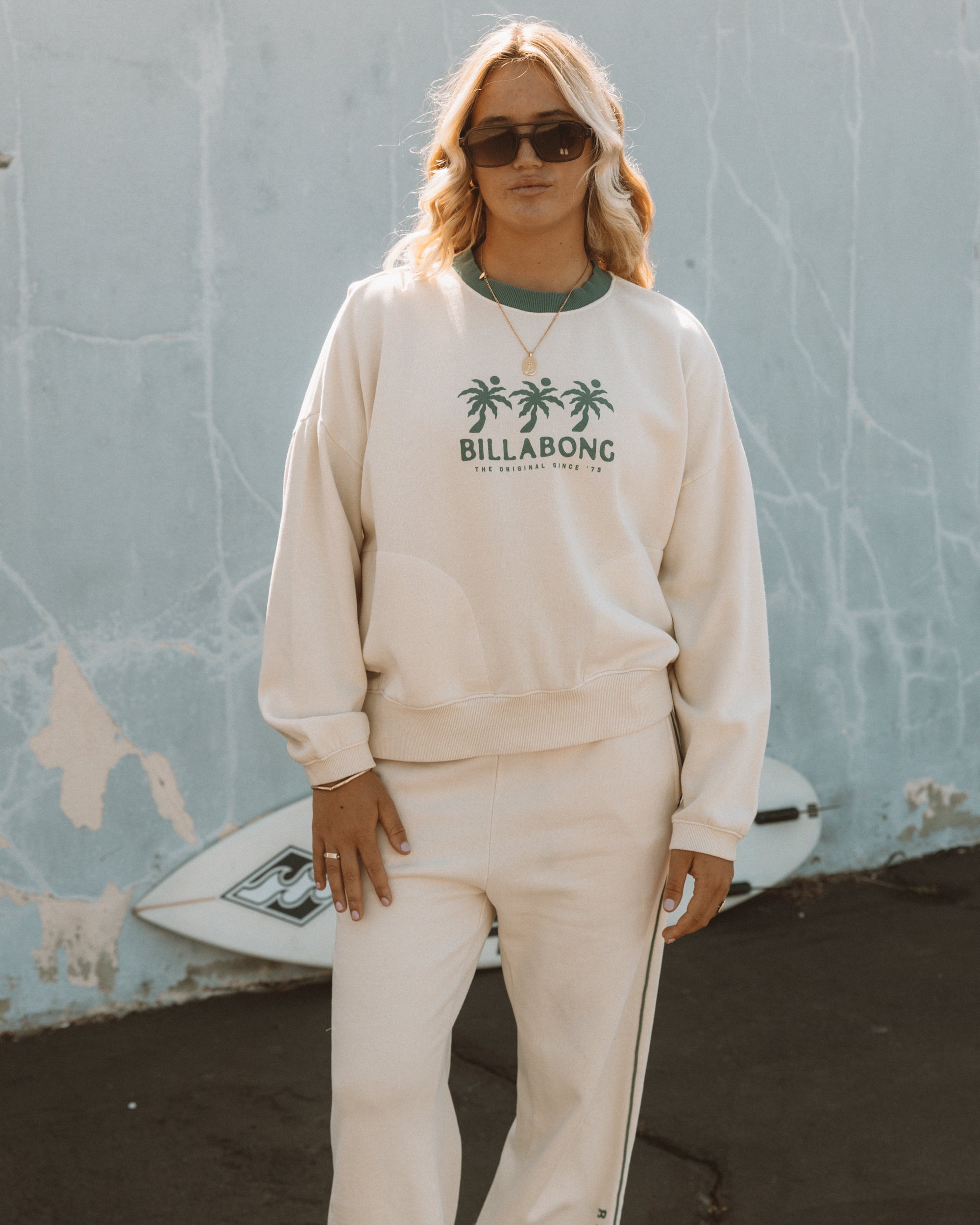 Triple Palms Crewneck Sweatshirt - Whitecap