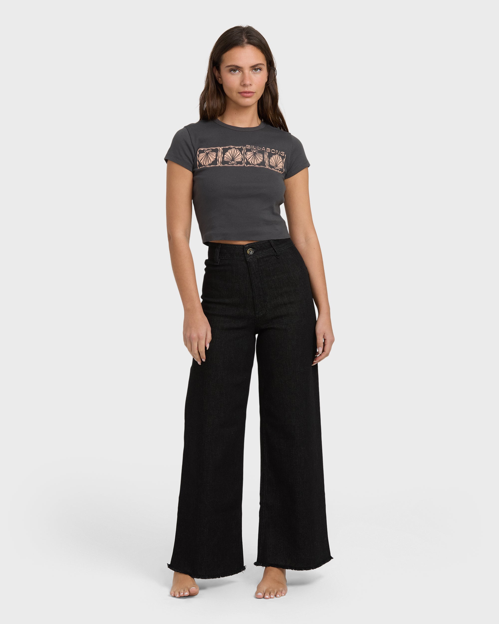 Free Fall High-Waist Pants - Black Rinse