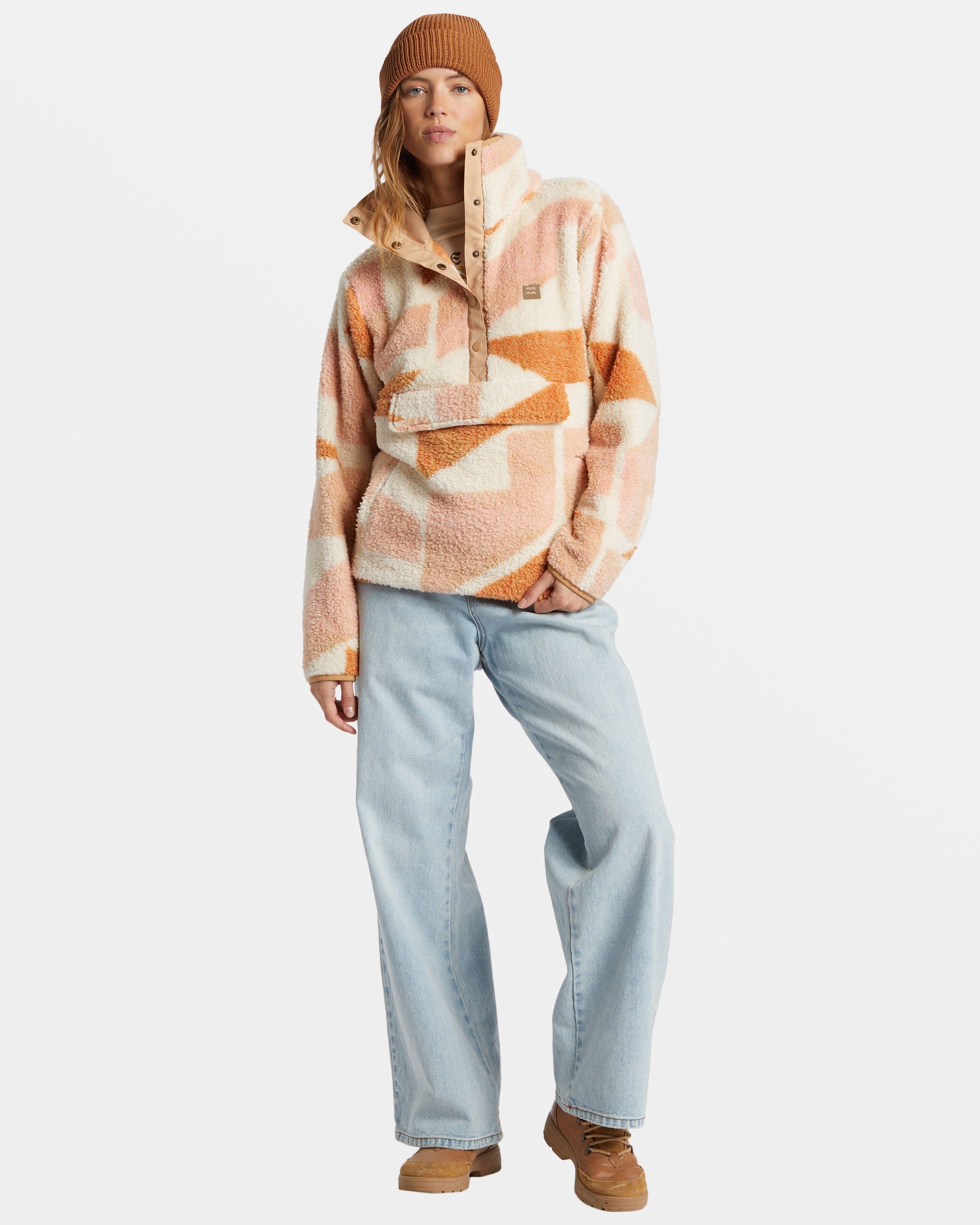 Switchback Mock Neck Fleece - White Cap - Image 3