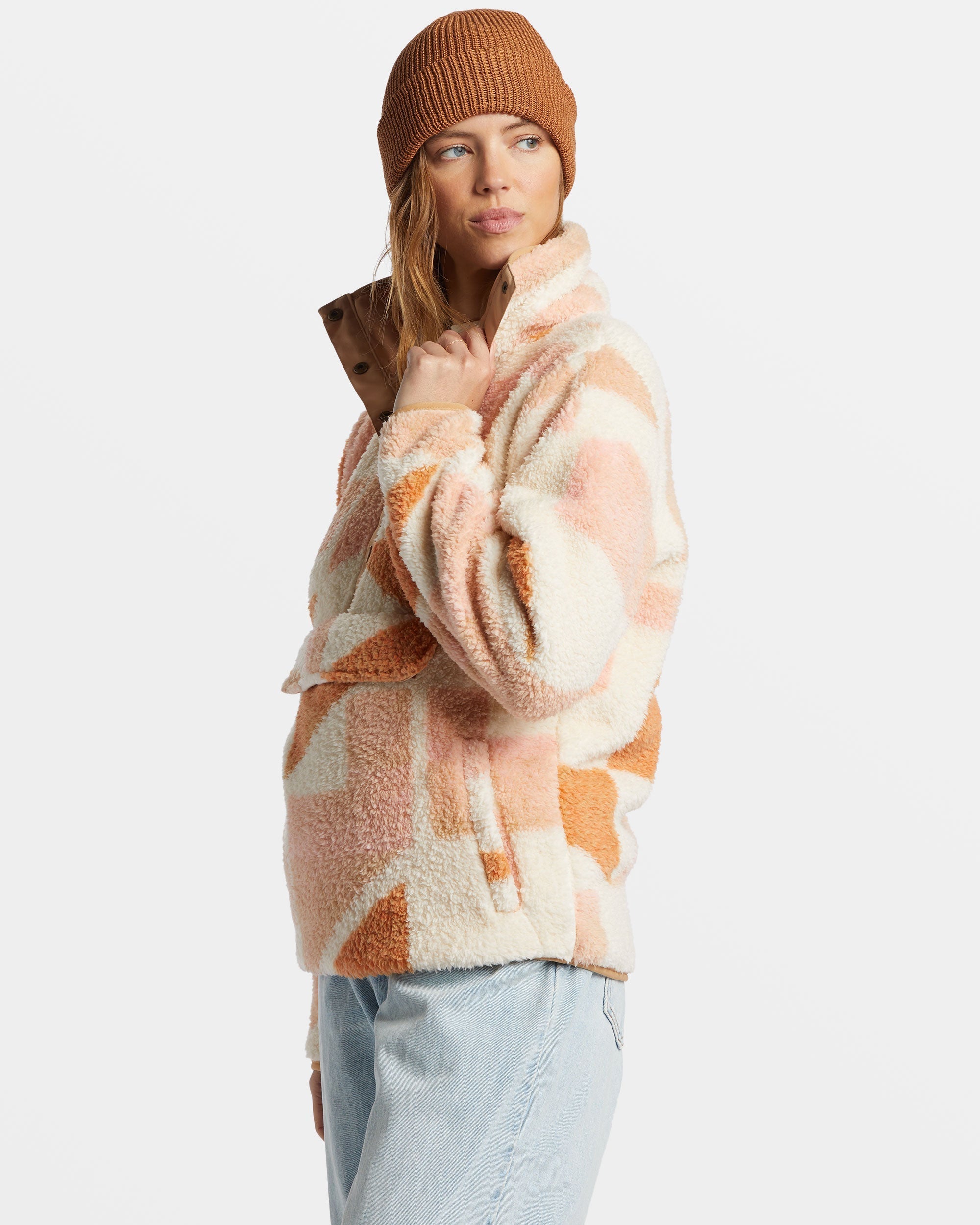 Switchback Mock Neck Fleece - White Cap - Image 4