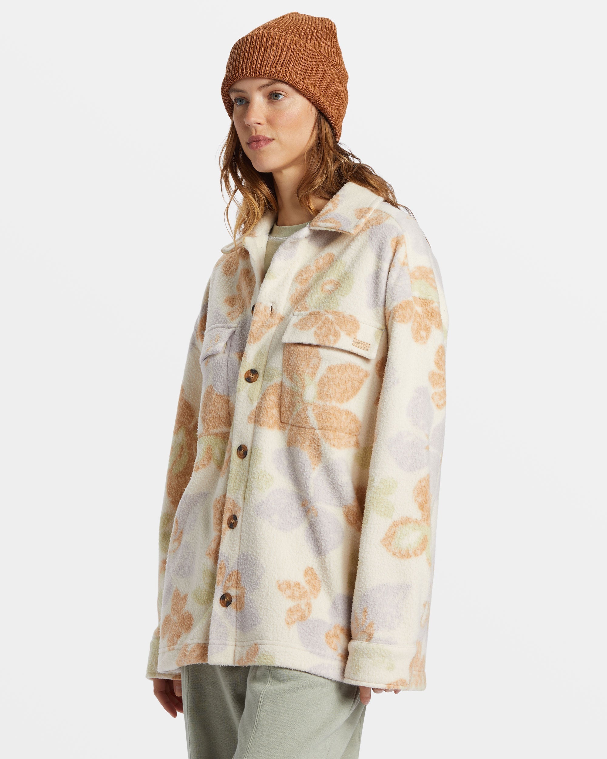 Happy Camper Shacket Button Sweater - Summer Rain - Image 4