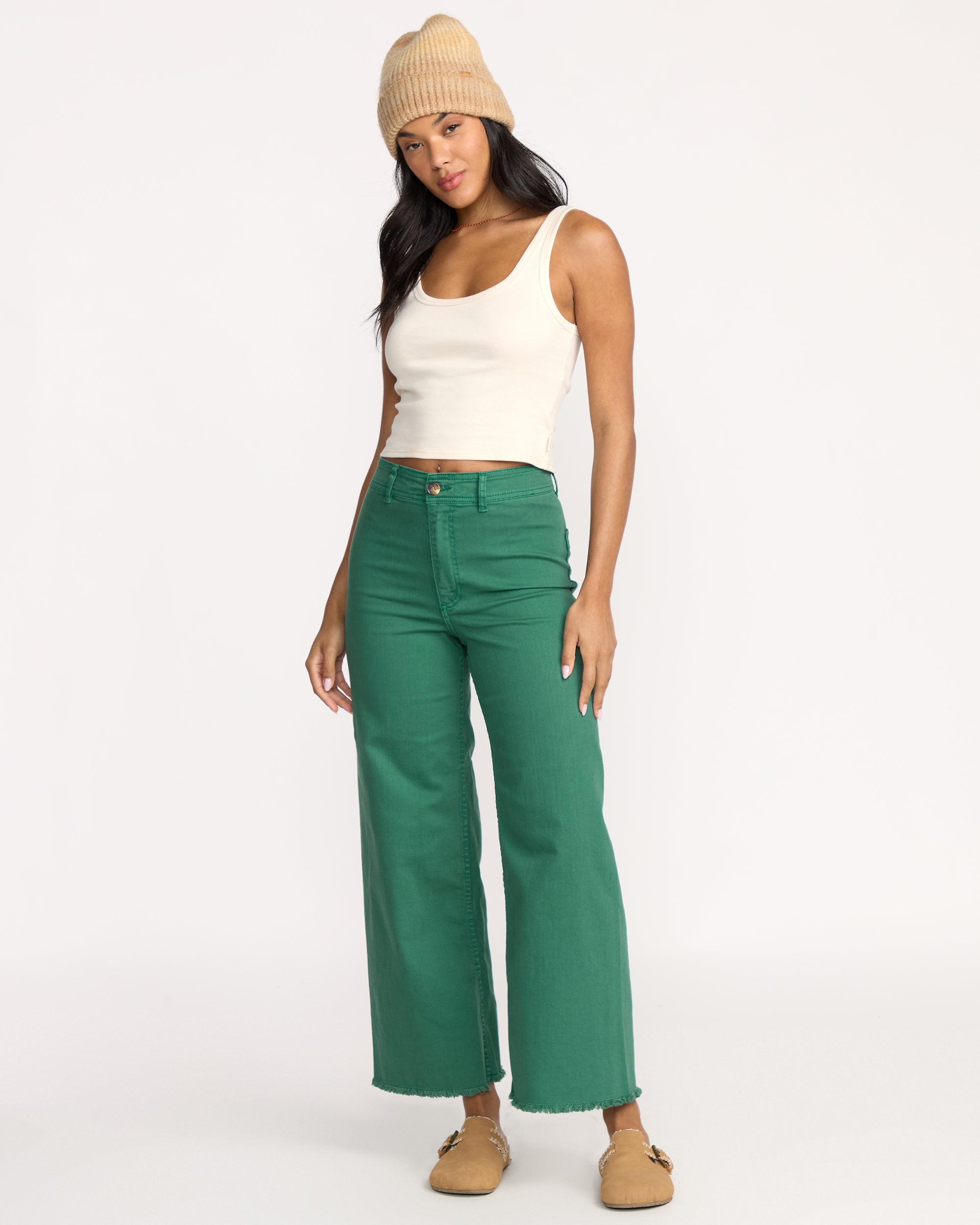 Free Fall High-Waist Pants - Evergreen