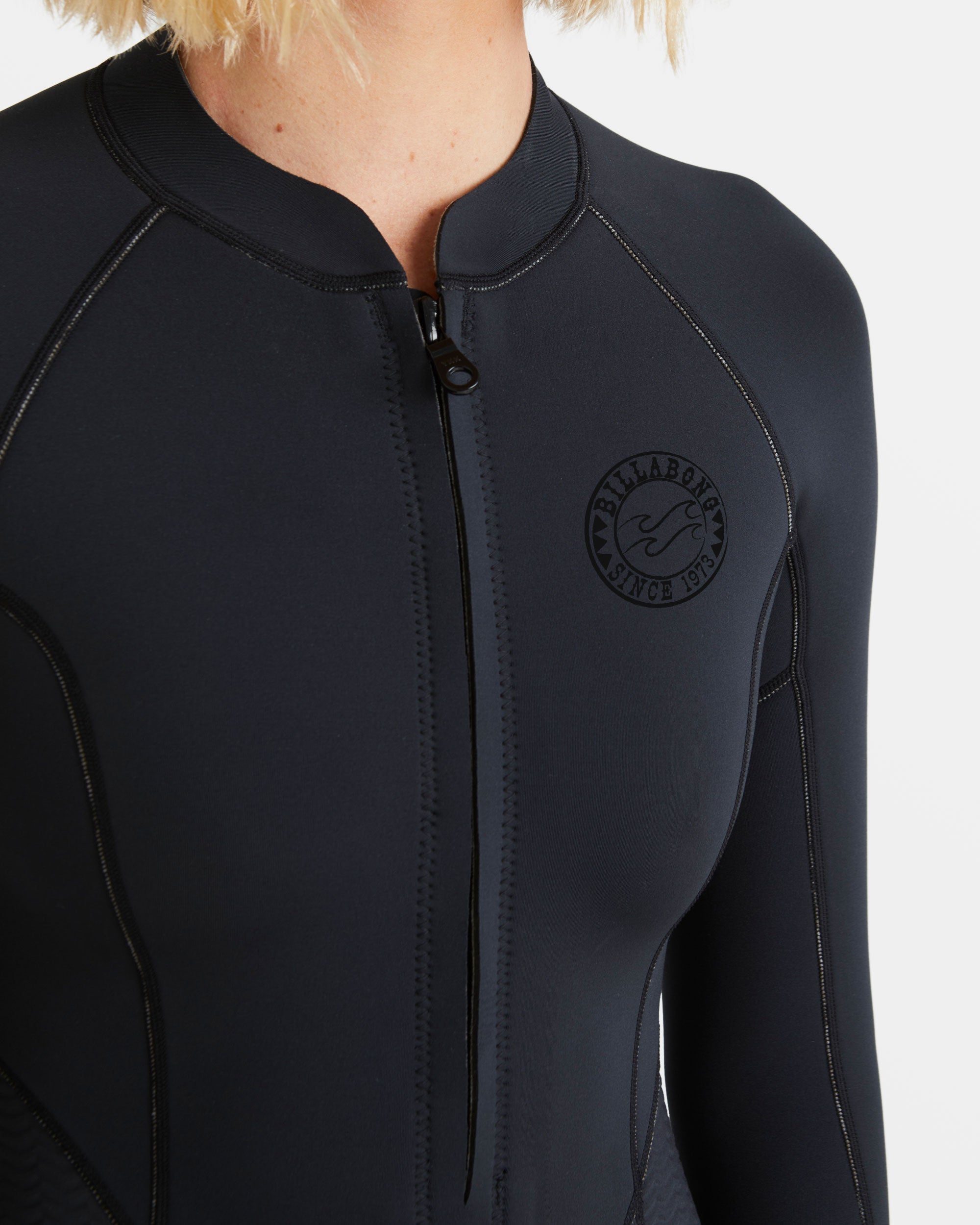 Salty Dayz Natural Flatlock Long Sleeve Springsuit - Black - Image 4