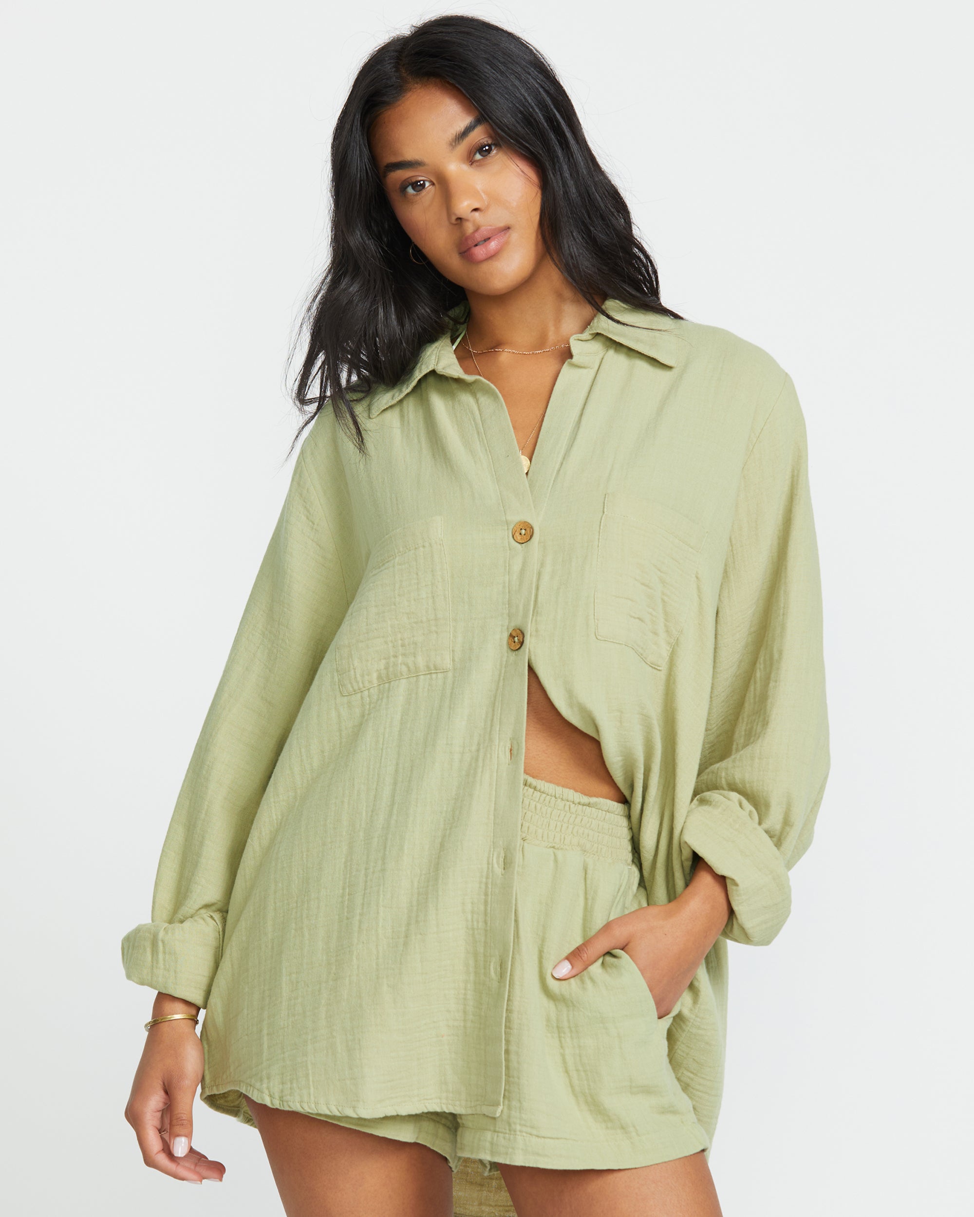 Sweet Swell Long Sleeve Shirt - Avocado - Image 2