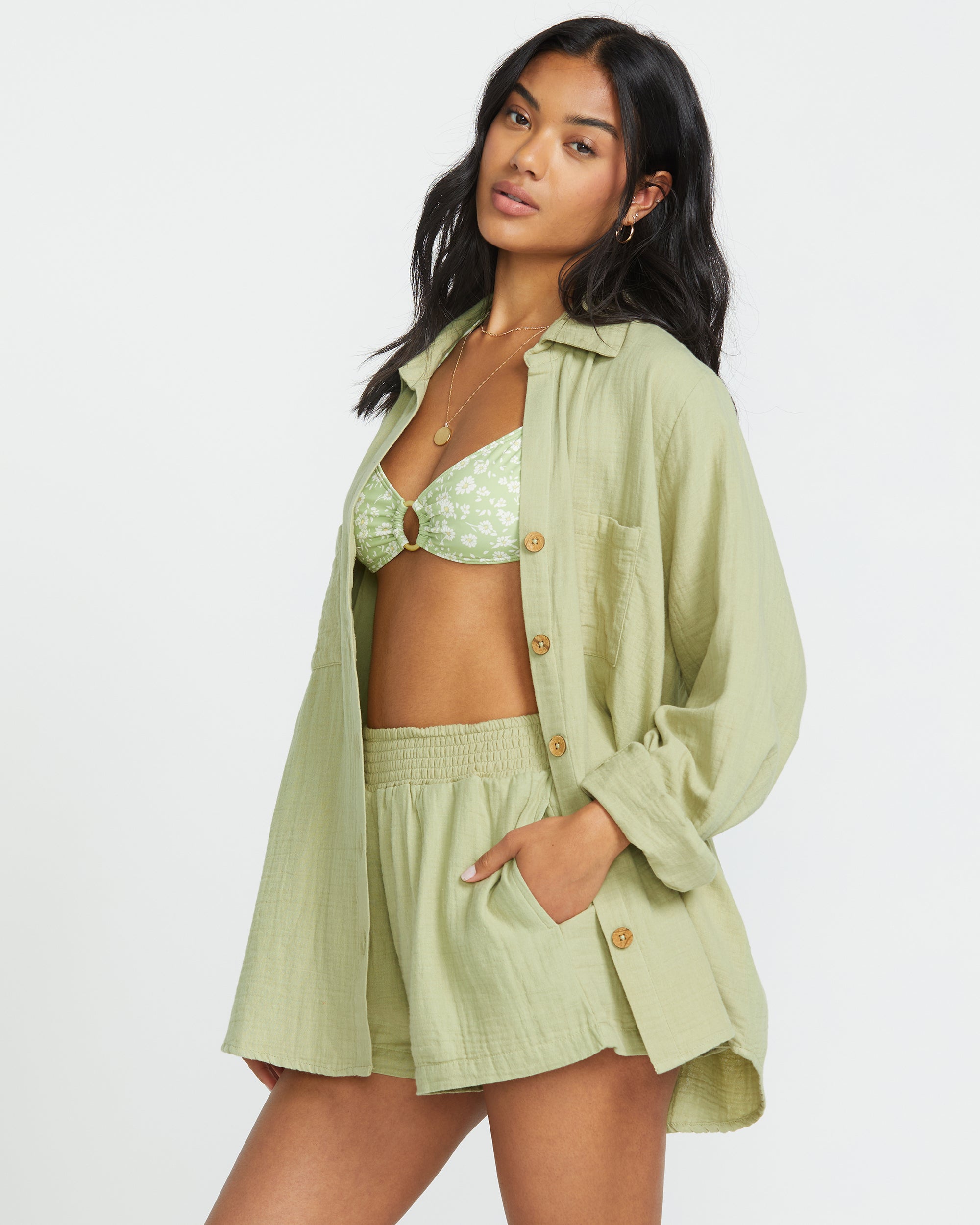 Sweet Swell Long Sleeve Shirt - Avocado - Image 4