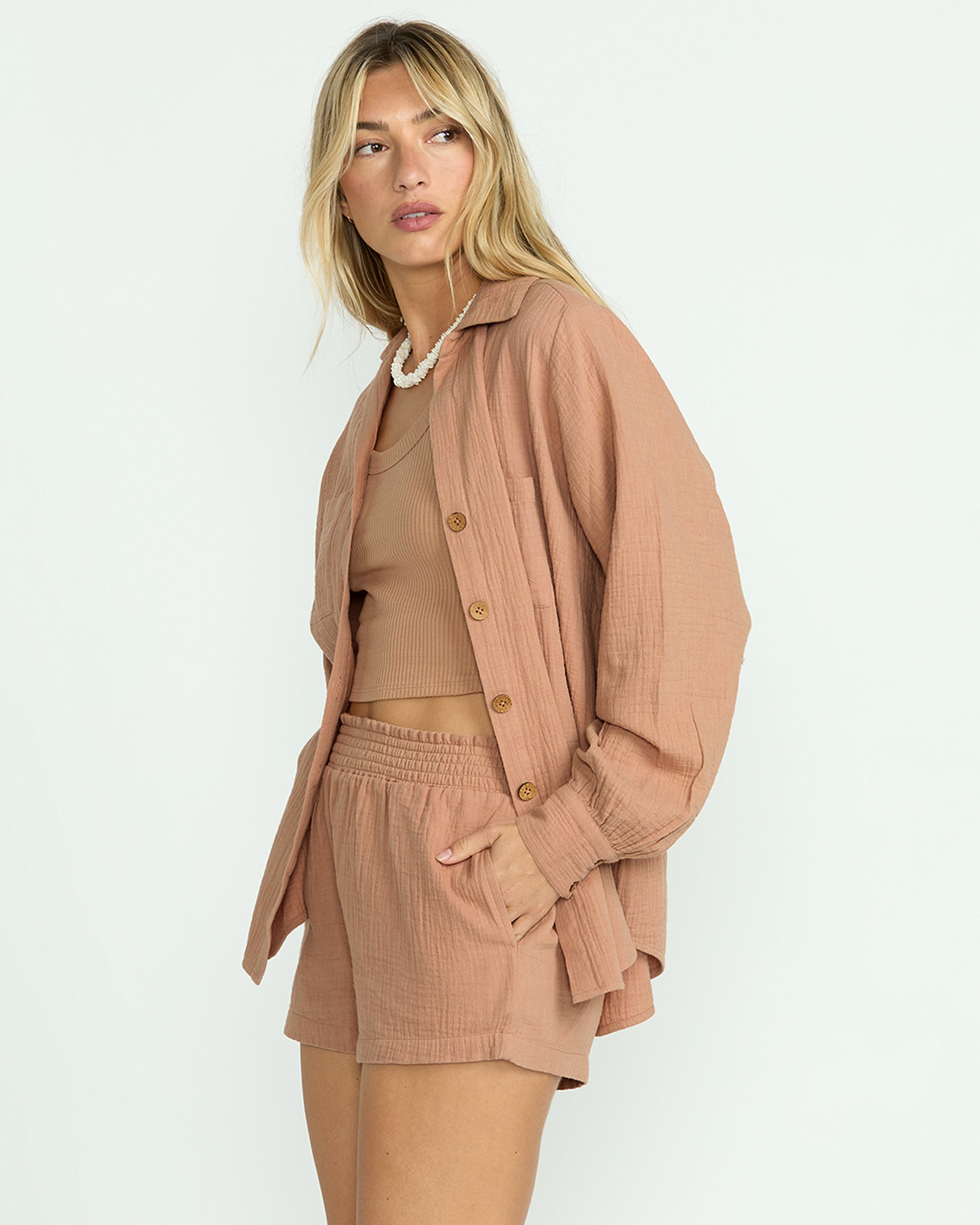 Sweet Swell Long Sleeve Shirt - Rose Brown - Image 4