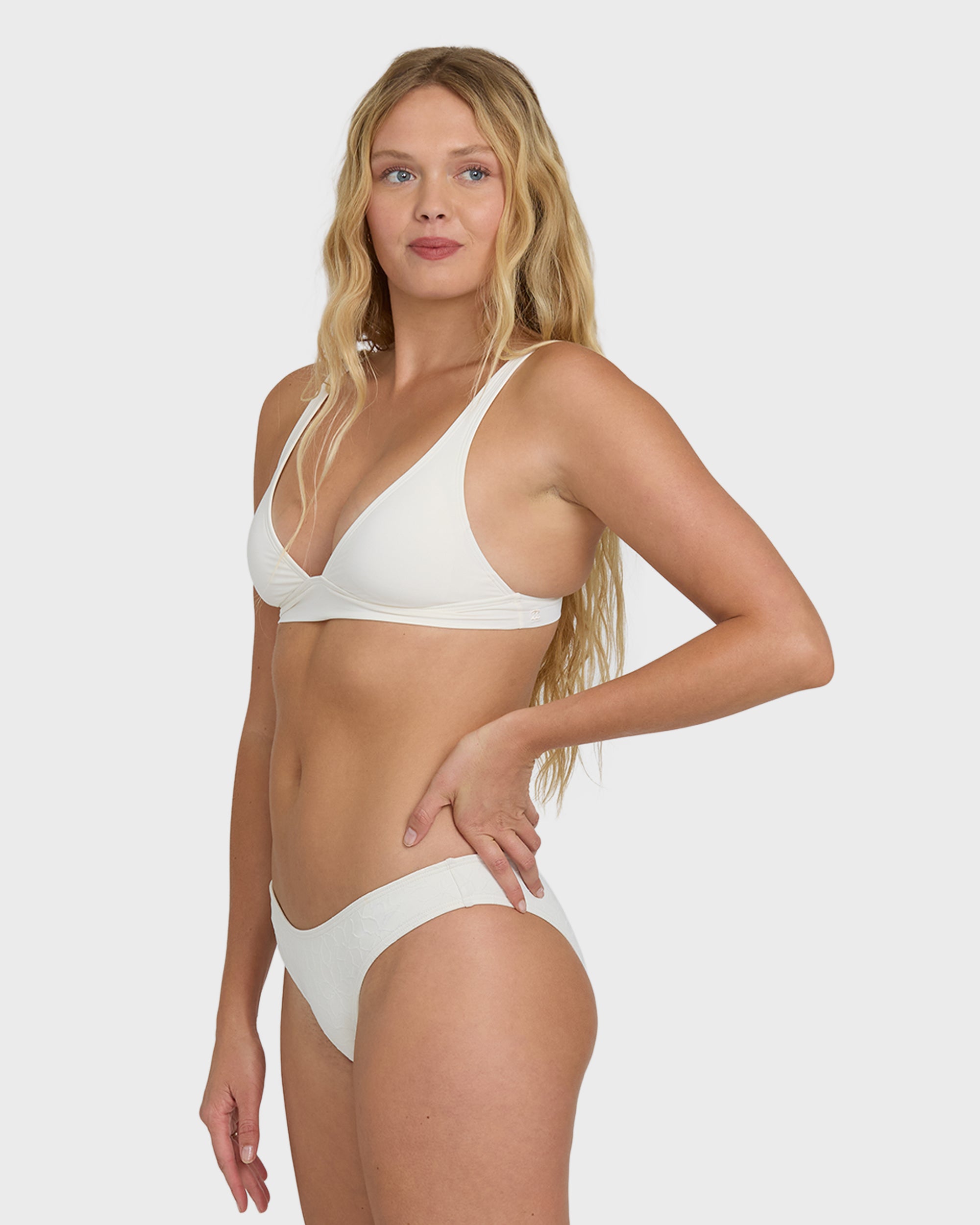 Classic Solid Banded Triangle Bikini Top - Salt Crystal - Image 3