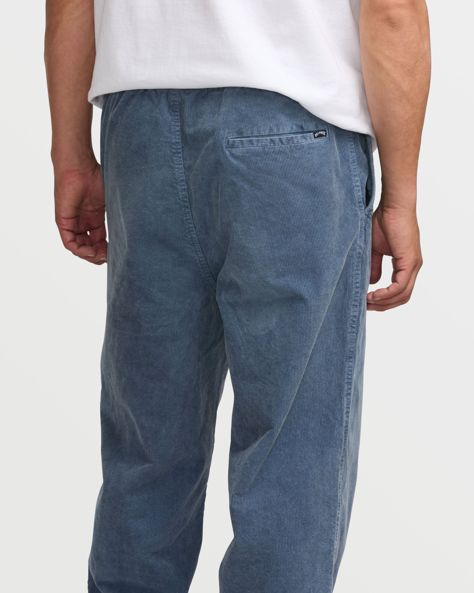 Larry Elastic Waist Corduroy Pants - Slate Blue - Image 4