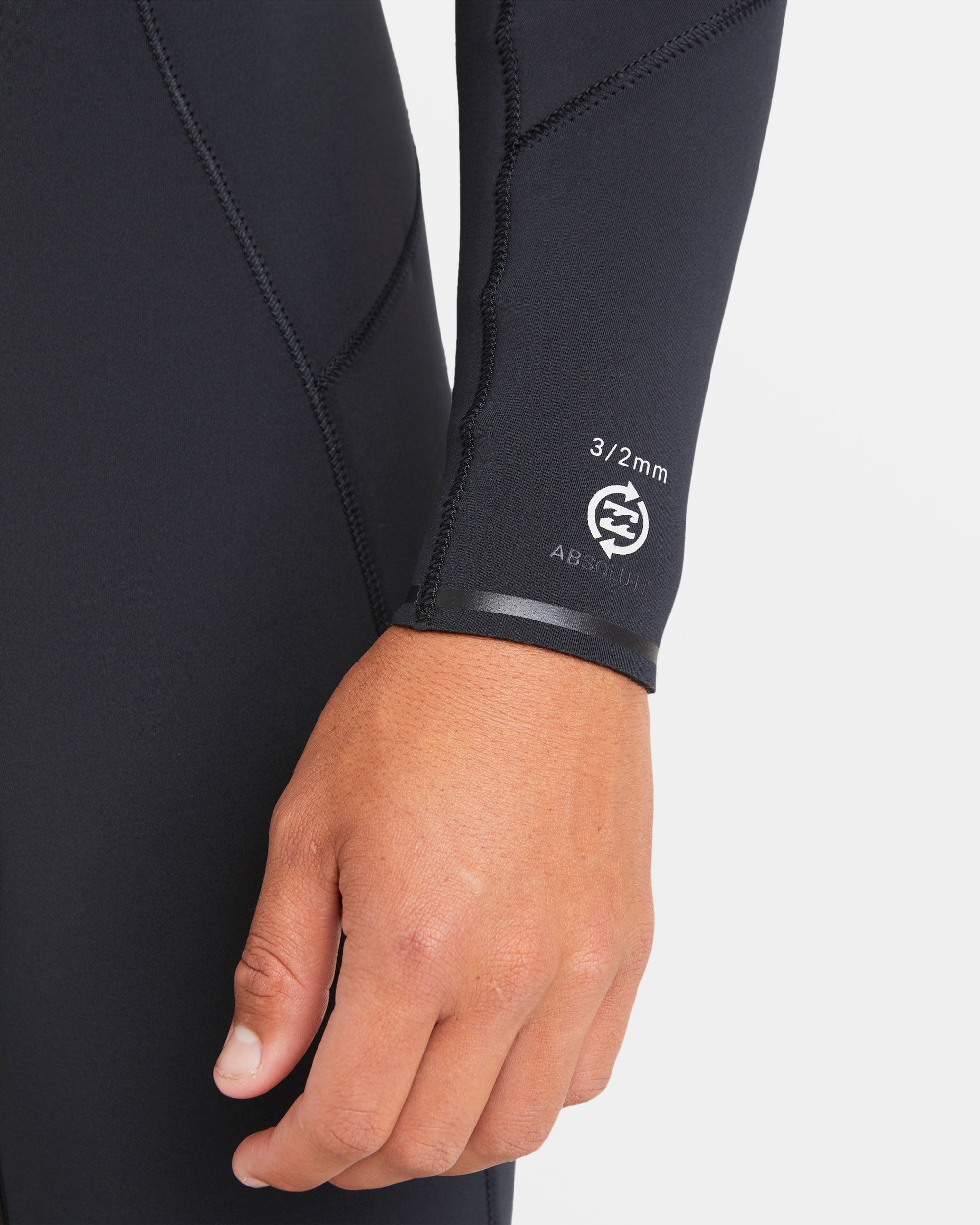3/2mm Absolute Natural Upcycler GBS Chest Zip Wetsuit - Black - Image 6