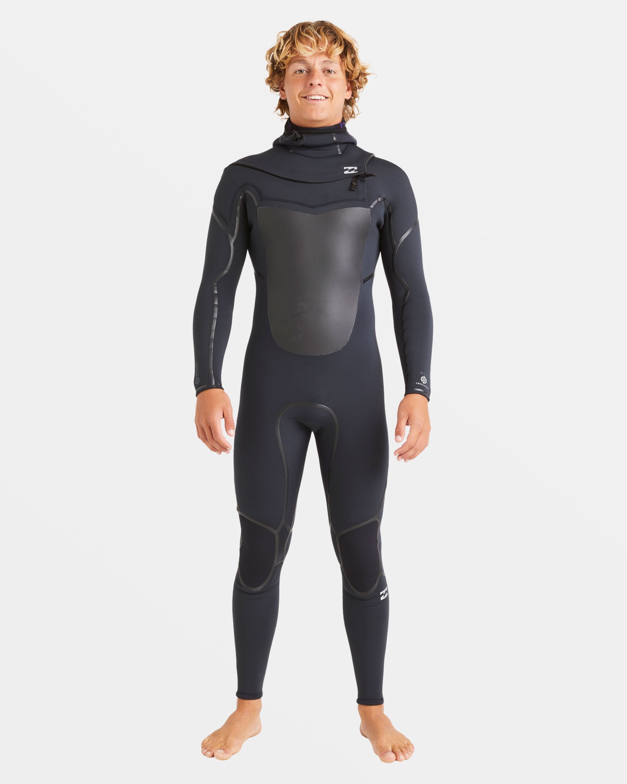 5/4mm Absolute Natural+ Upcycler Welded Chest Zip Hooded Wetsuit - Black - Image 9